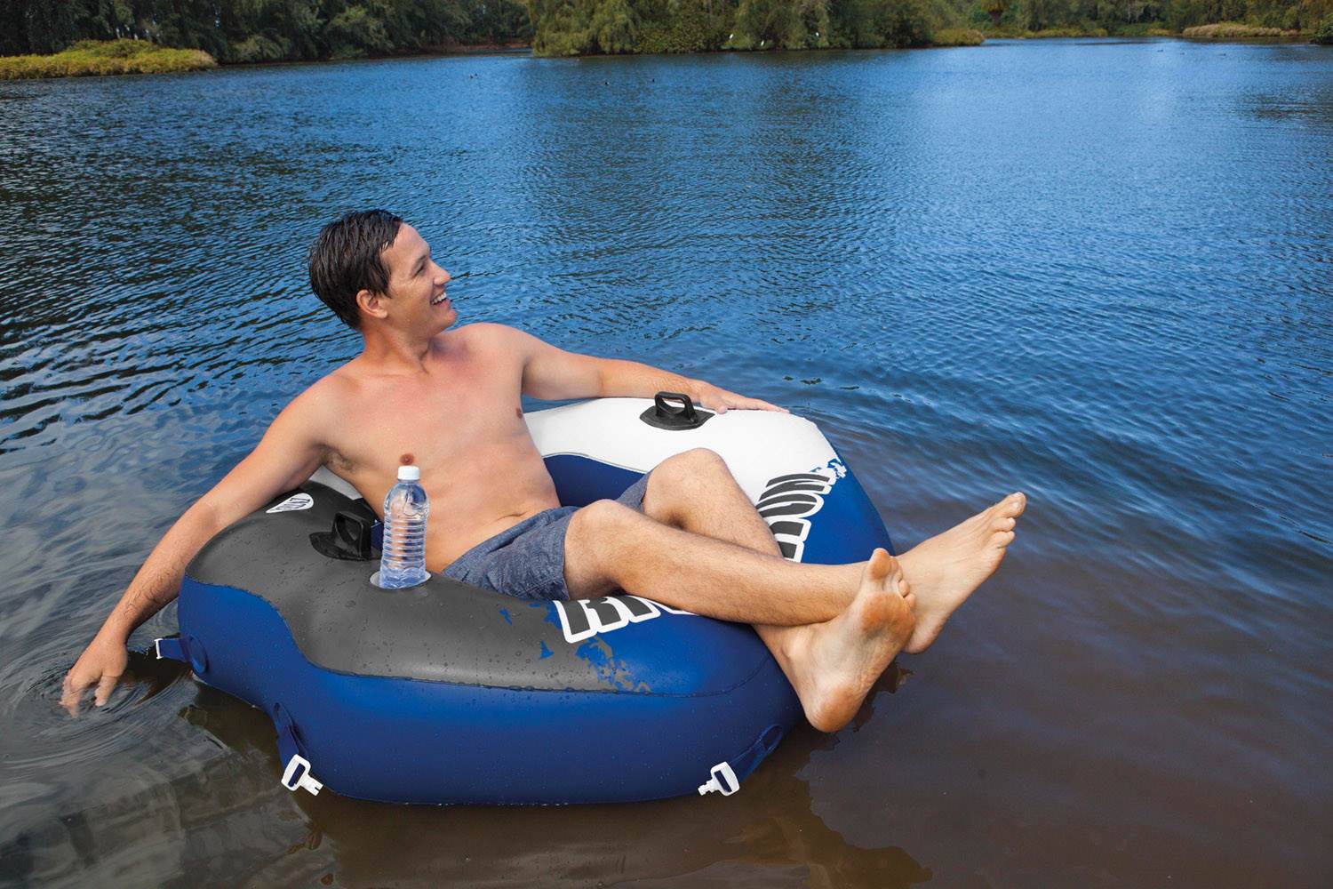 Intex River Run Inflatable Lounger (4 Pack) & Pool Lake Tube Float (2 Pack) - Image 3