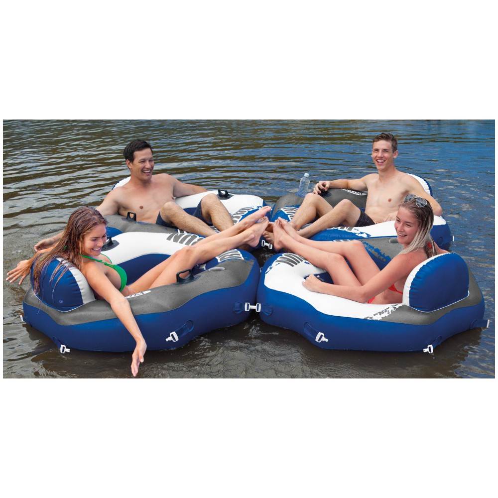Intex River Run Inflatable Lounger (4 Pack) & Pool Lake Tube Float (2 Pack) - Image 4