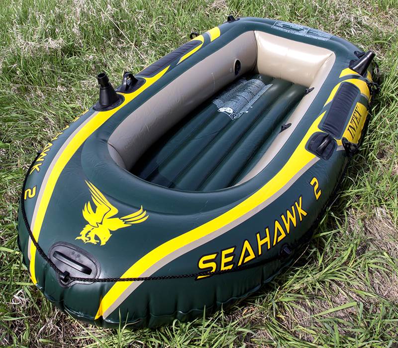 Intex Seahawk 2 Inflatable 2 Person Floating Boat Raft with Oars & Pump (2 Pack) - Image 9