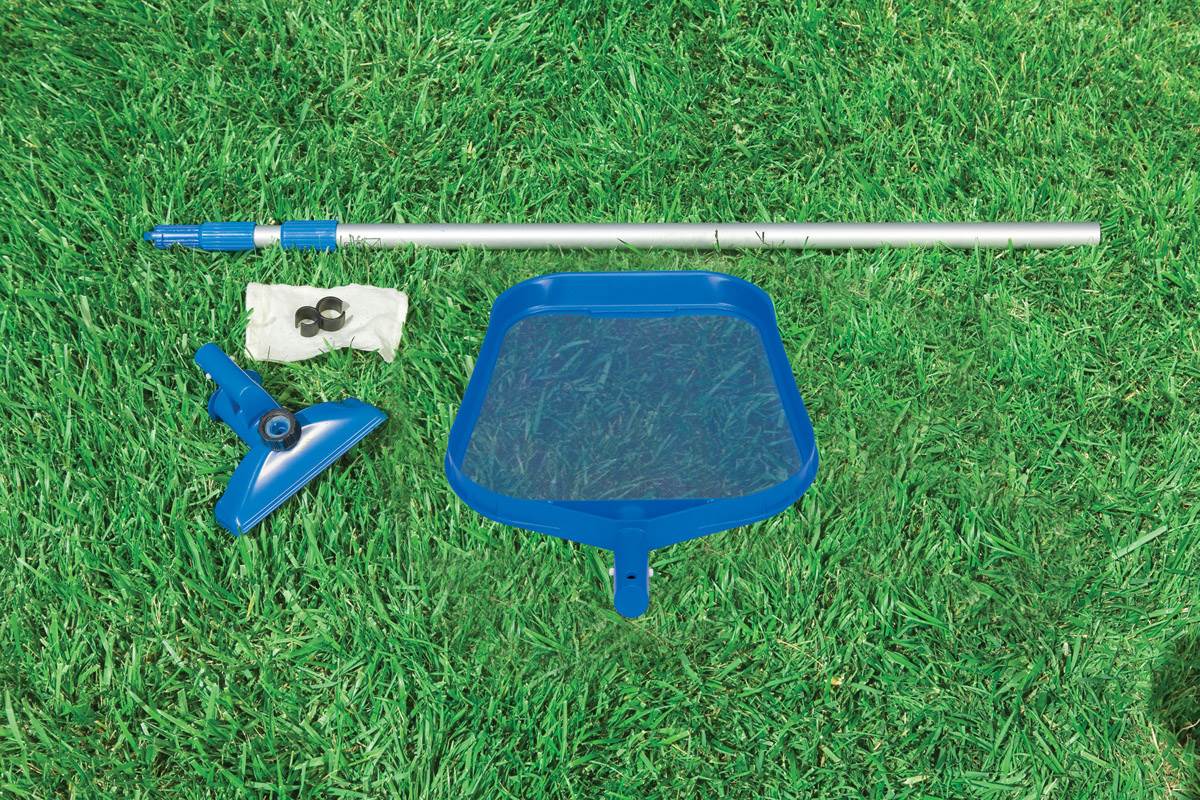 Intex Swimming Pool Pole Kit w/ Skimmer & Hydrotools Floating Chlorine Dispenser - Image 3