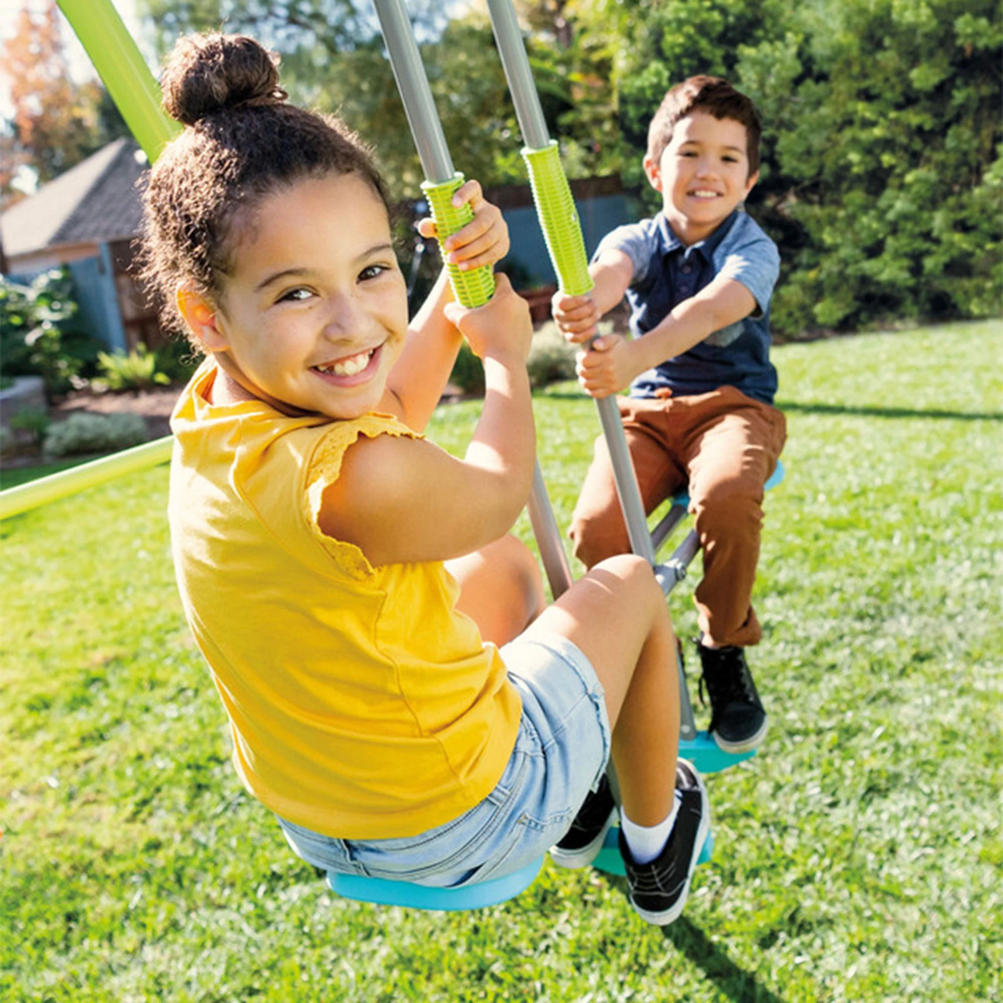 Intex Three Feature Colored Playground Swing Set with Trapeze Bar, Multicolor - Image 11