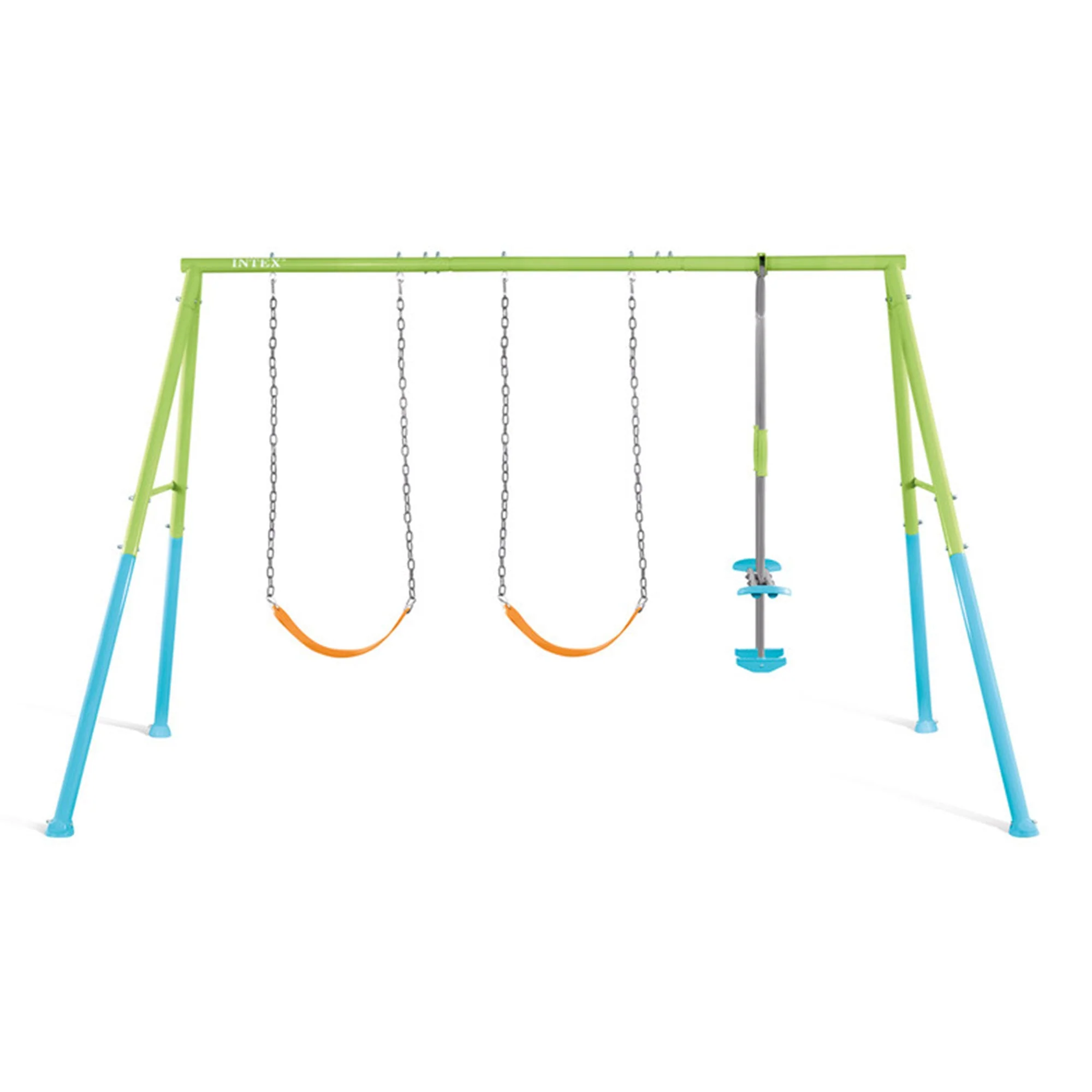 Intex Three Feature Colored Playground Swing Set with Trapeze Bar, Multicolor - Image 12