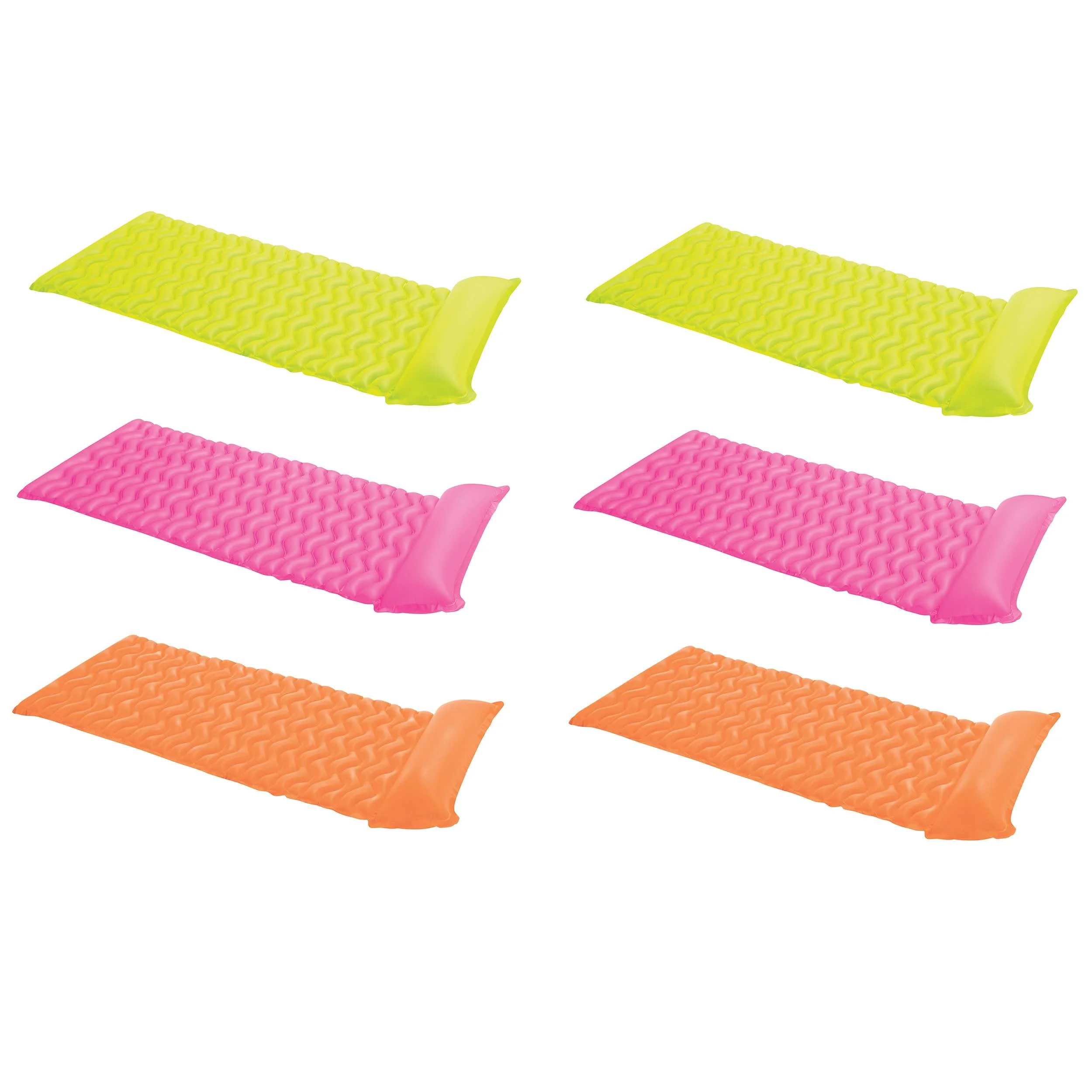 Intex Tote 'N Float Wave Mat Floating Pool Lounger with Headrest (6 Pack)