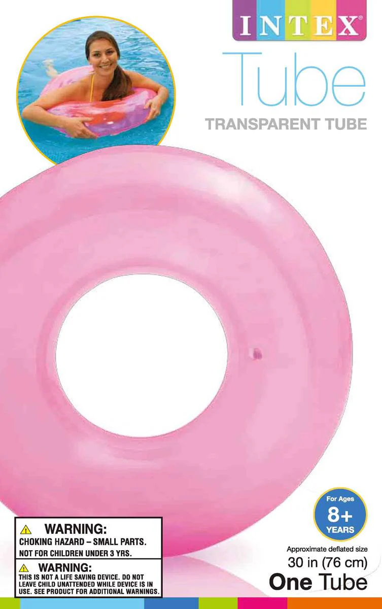 Intex Transparent Inflatable Swimming Pool Tube Raft, Colors May Vary (3-Pack) - Image 9