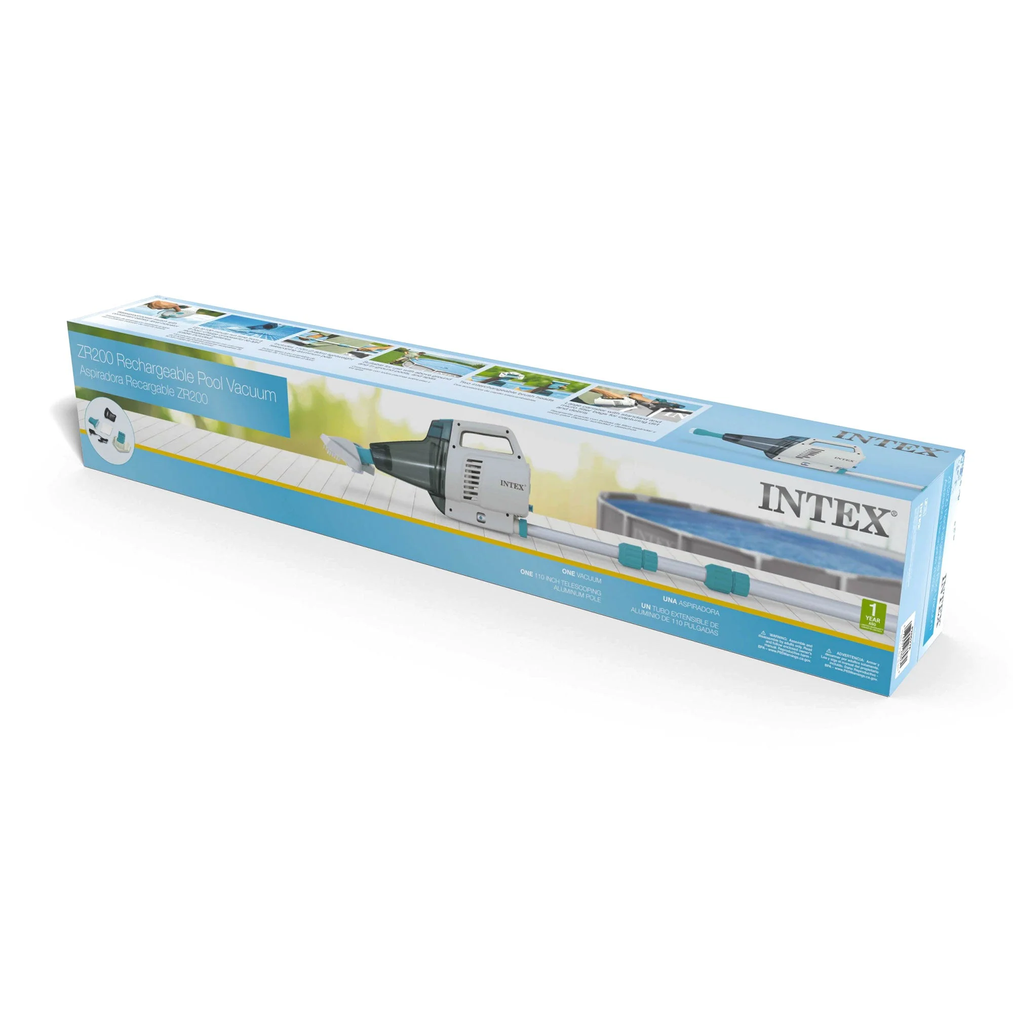 Intex ZR200 Rechargeable Cordless Telescoping Pool Vacuum with 2 Brush Heads - Image 8