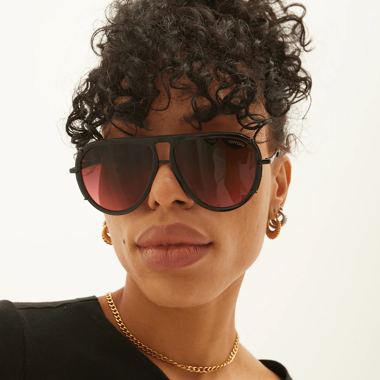 Ivy Luxe - Ruby Tangle-Free Round Aviator Sunglasses - Image 2
