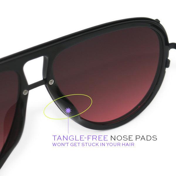 Ivy Luxe - Ruby Tangle-Free Round Aviator Sunglasses - Image 5