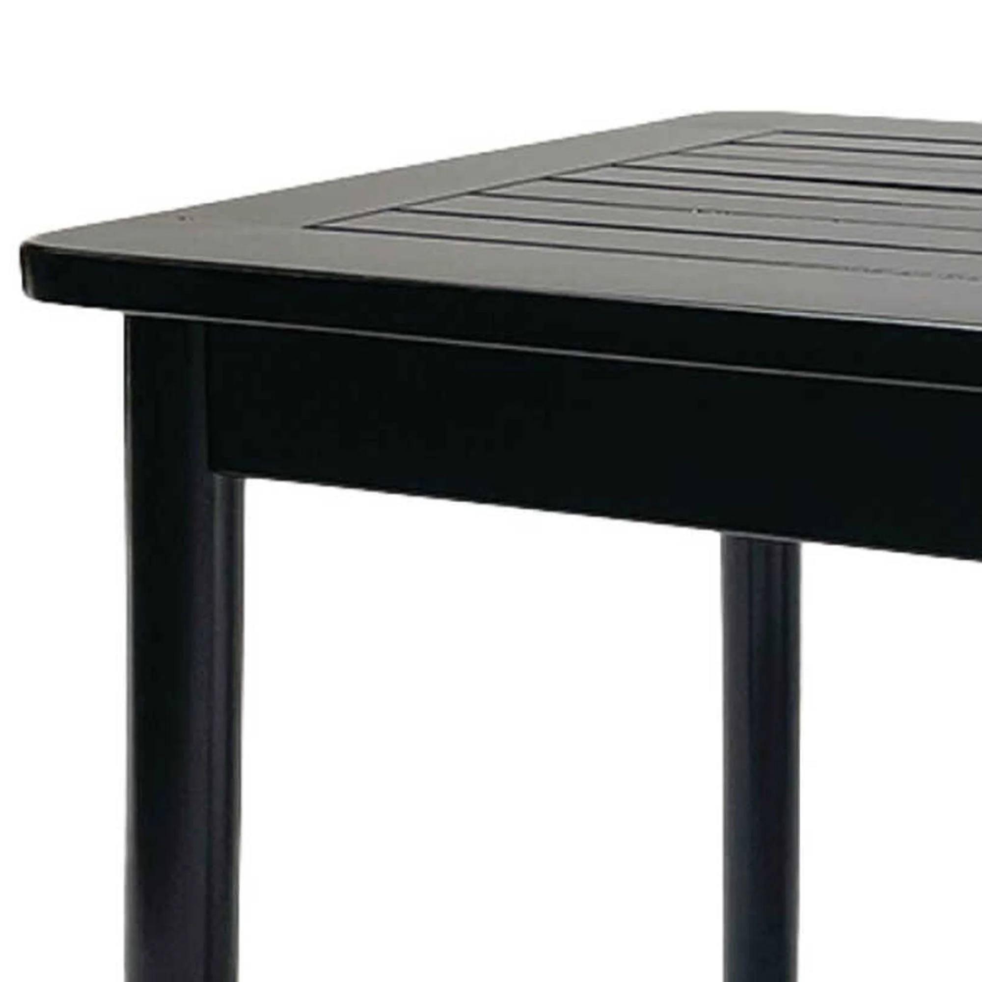 Jack Post Farmhouse Outdoor Hardwood Square Patio Dining Side End Table, Black - Image 4