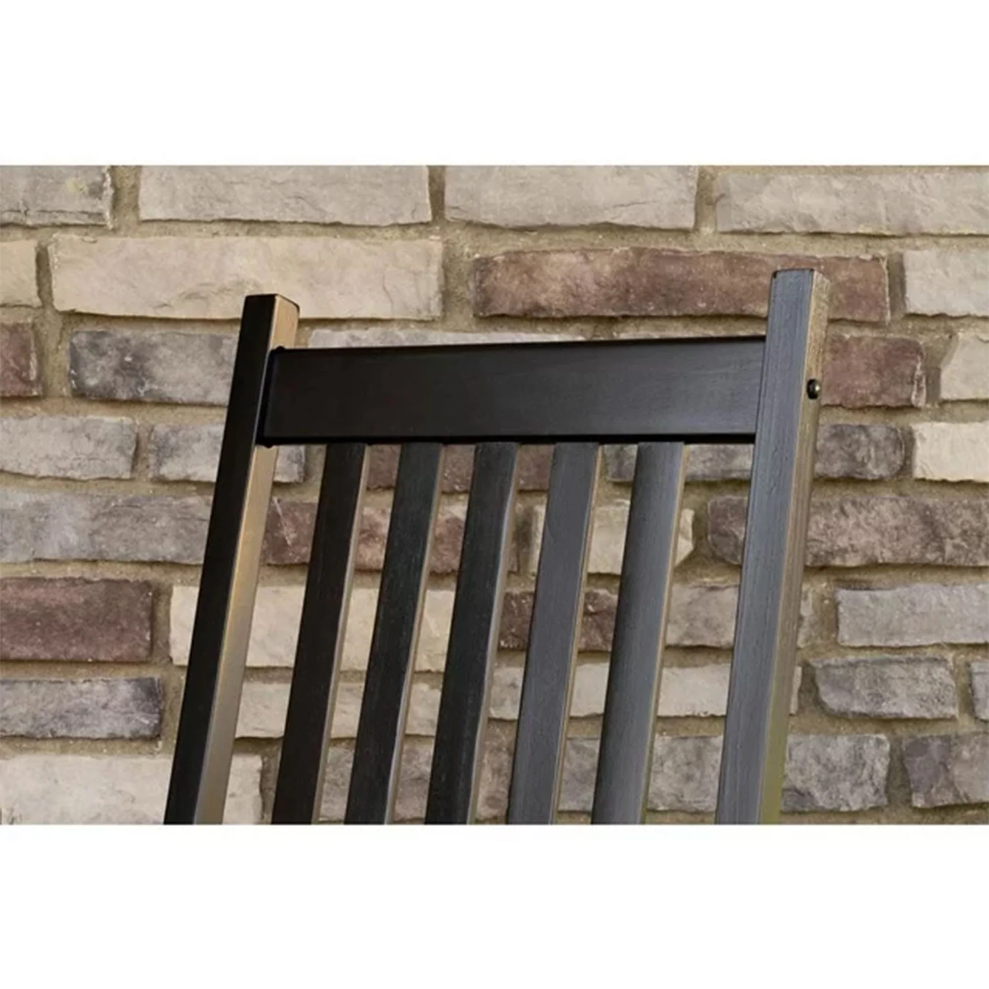 Jack Post Knollwood Mission Style Outdoor Hardwood Porch Rocker Chair, Black - Image 5