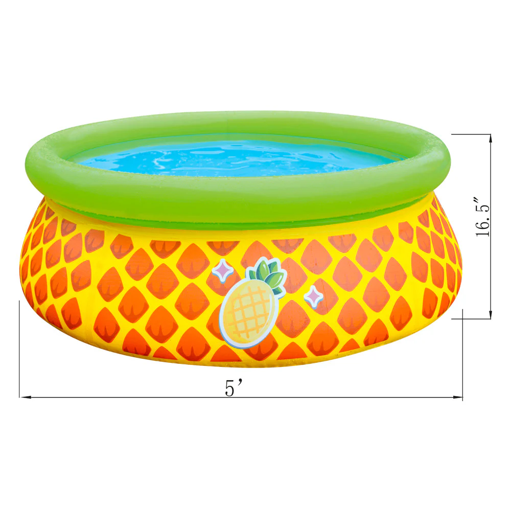 JLeisure 5' x 16.5" 3D Pineapple Inflatable Outdoor Kiddie Splash Swimming Pool - Image 2