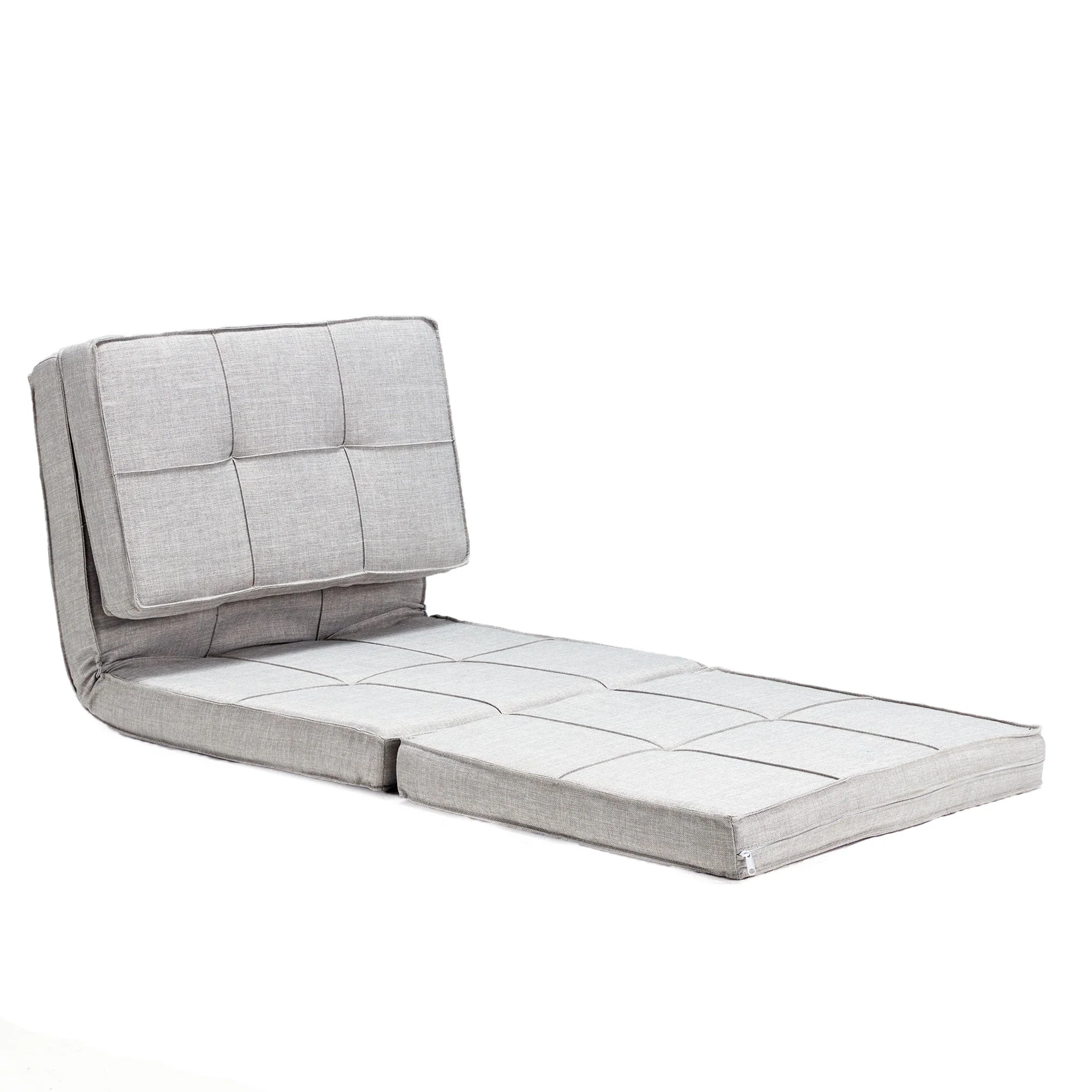 JOMEED 5 Position Adjustable Space Saving Convertible Flip Sleeper Chair, Gray - Image 3