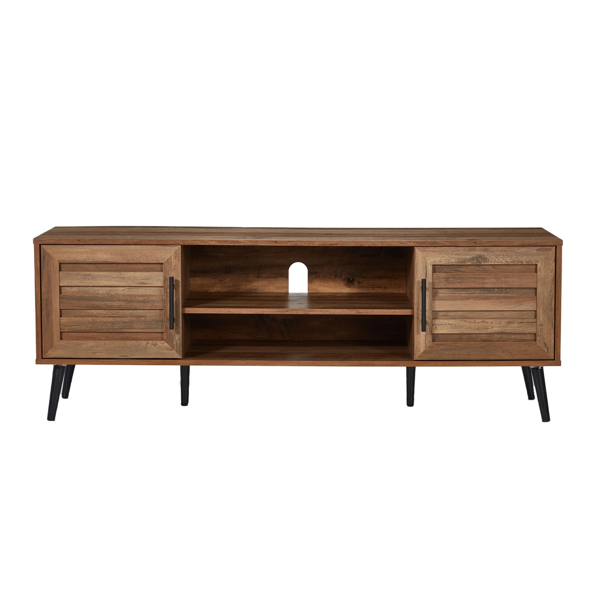 Jomeed Mid Century Modern Wooden TV Entertainment Console with Storage Shelf - Image 2