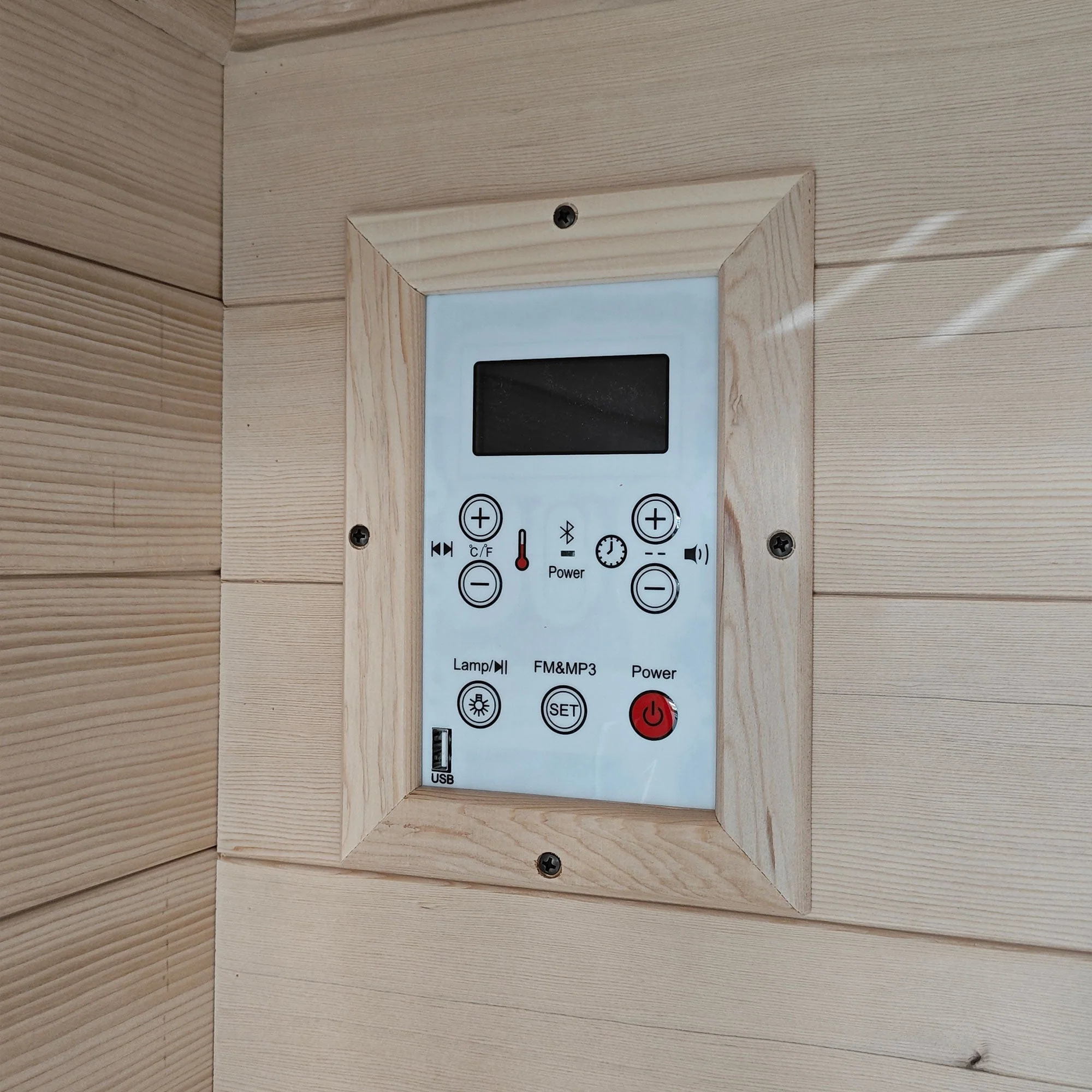 JOMEED's 6.2 Foot 2 Person Compact Home Wooden Sauna with Digital Control System - Image 7