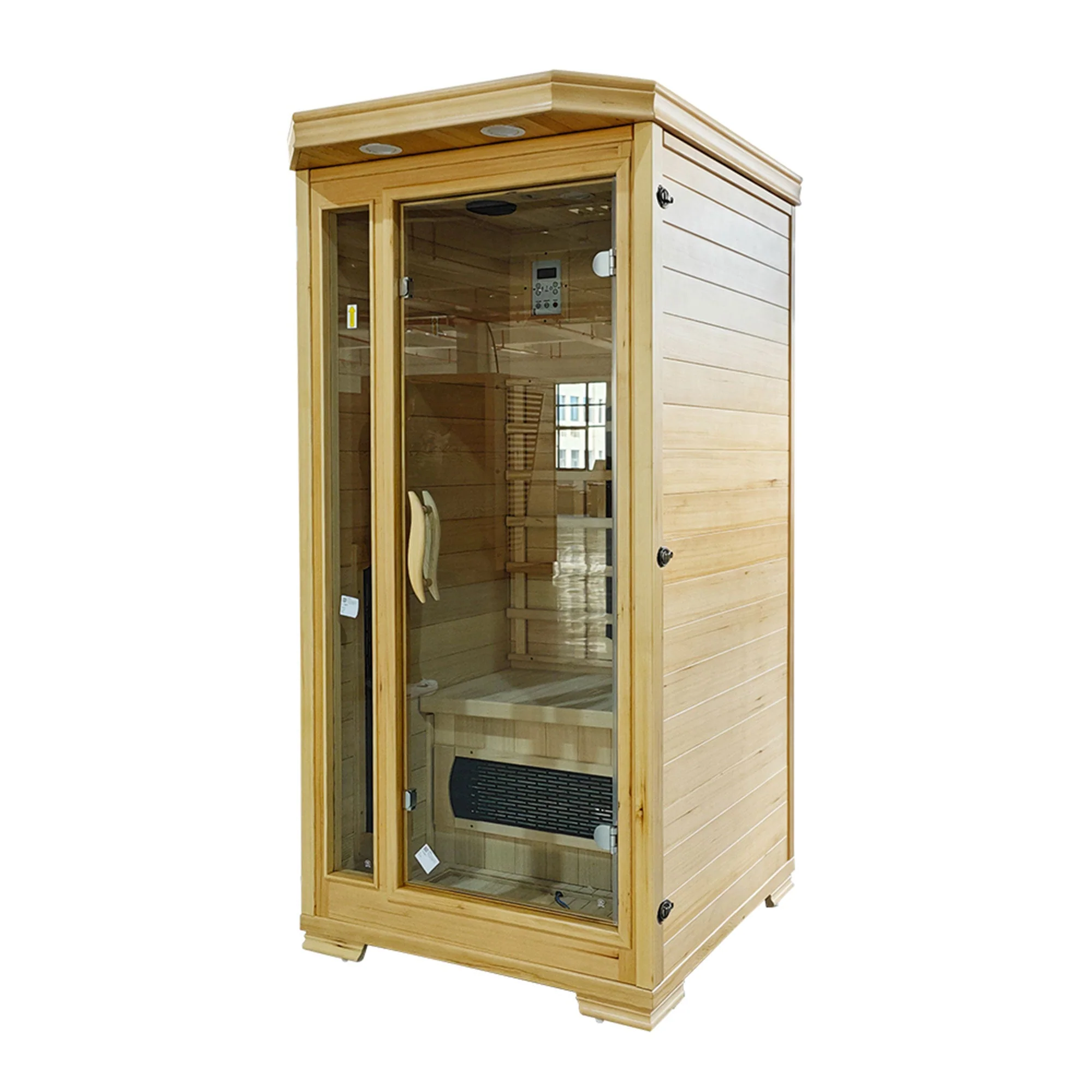 JOMEED's 6.2 Foot 2 Person Compact Home Wooden Sauna with Digital Control System - Image 9