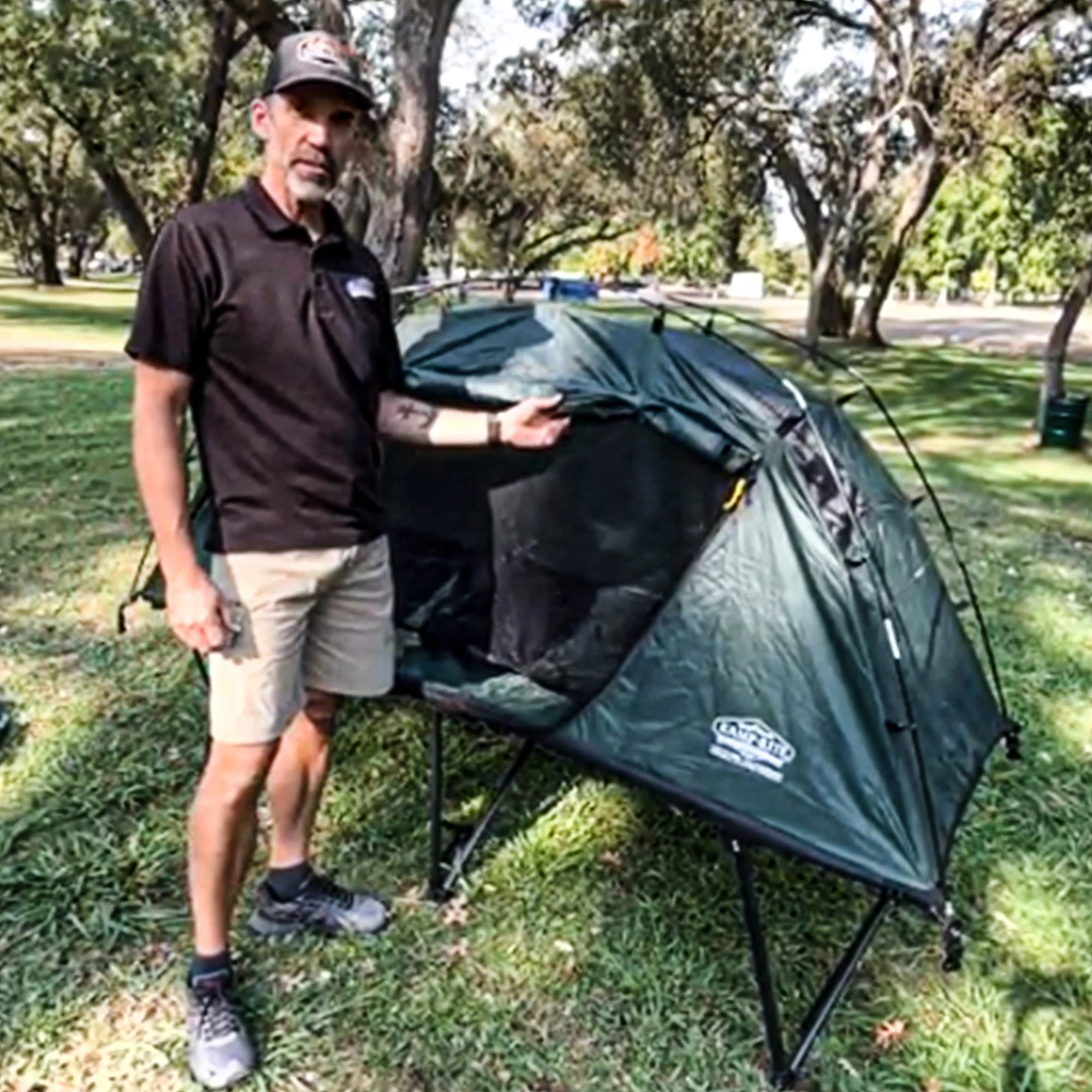 Kamp-Rite Extra Large Compact Quick Setup 1 Person Tent Cot, Chair & Tent, Green - Image 4