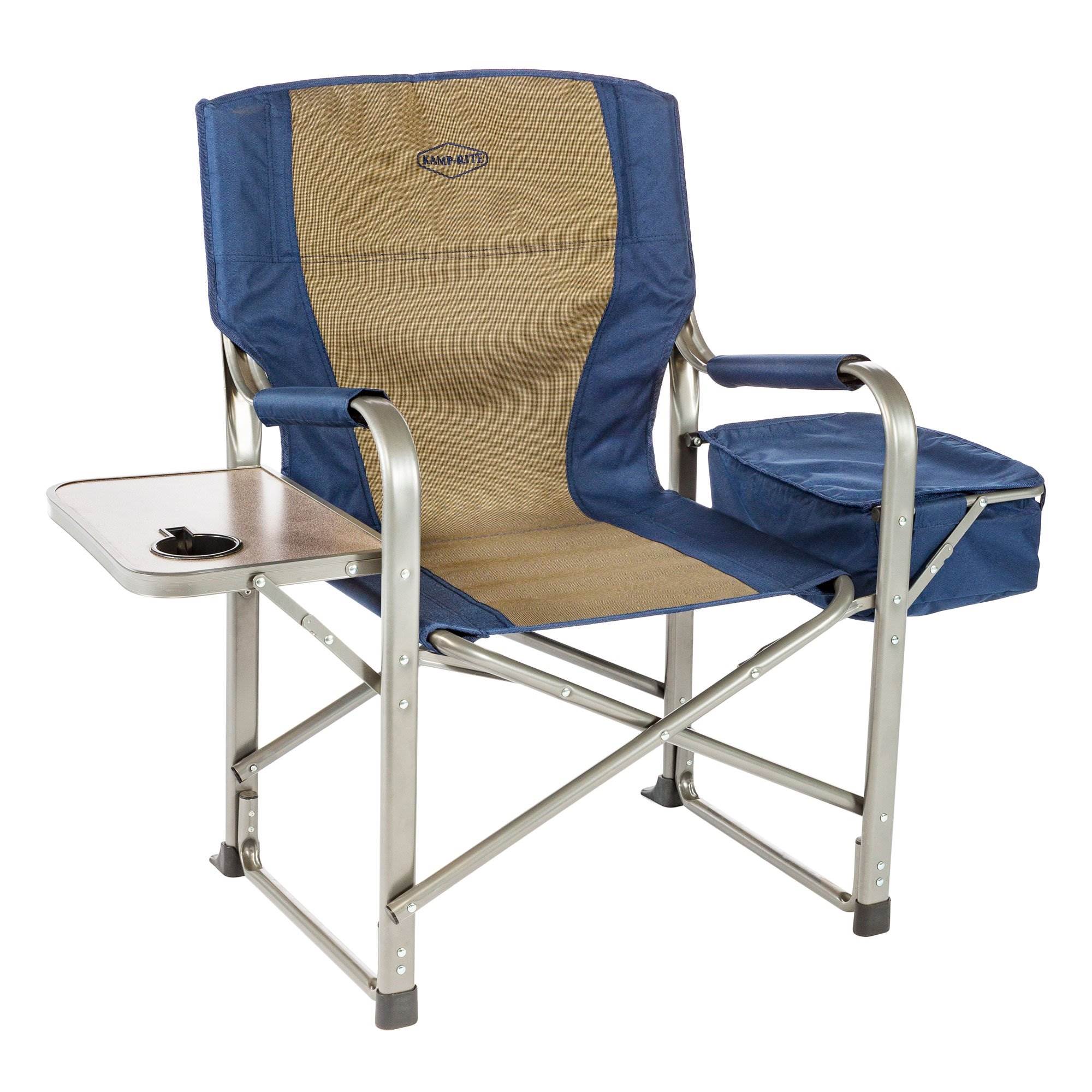 Kamp-Rite Outdoor Camp Folding Directors Chair with Side Table & Cooler (2 Pack) - Image 3