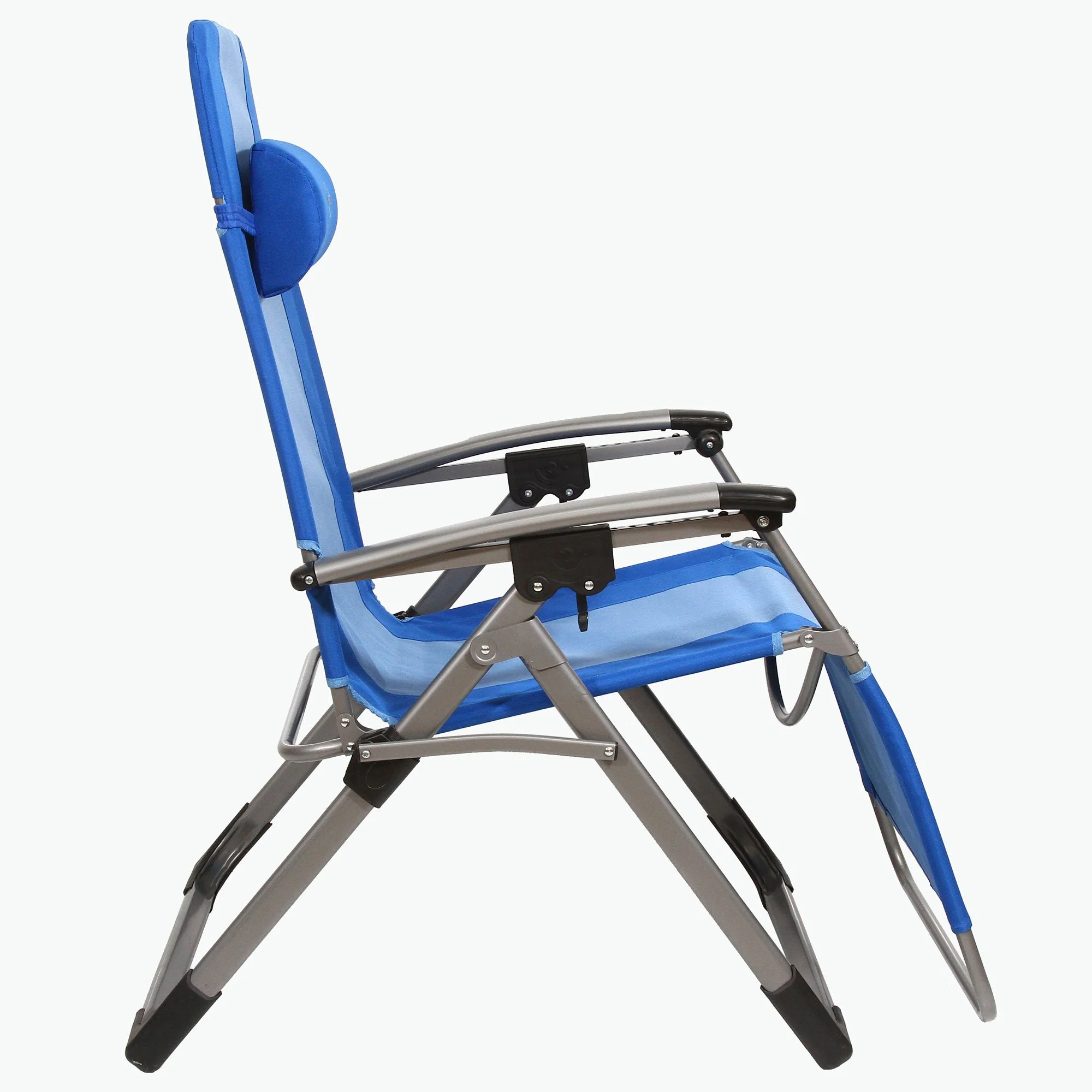Kamp-Rite Outdoor Folding Reclining Zero Gravity Chair w/Headrest Pillow, Blue - Image 2