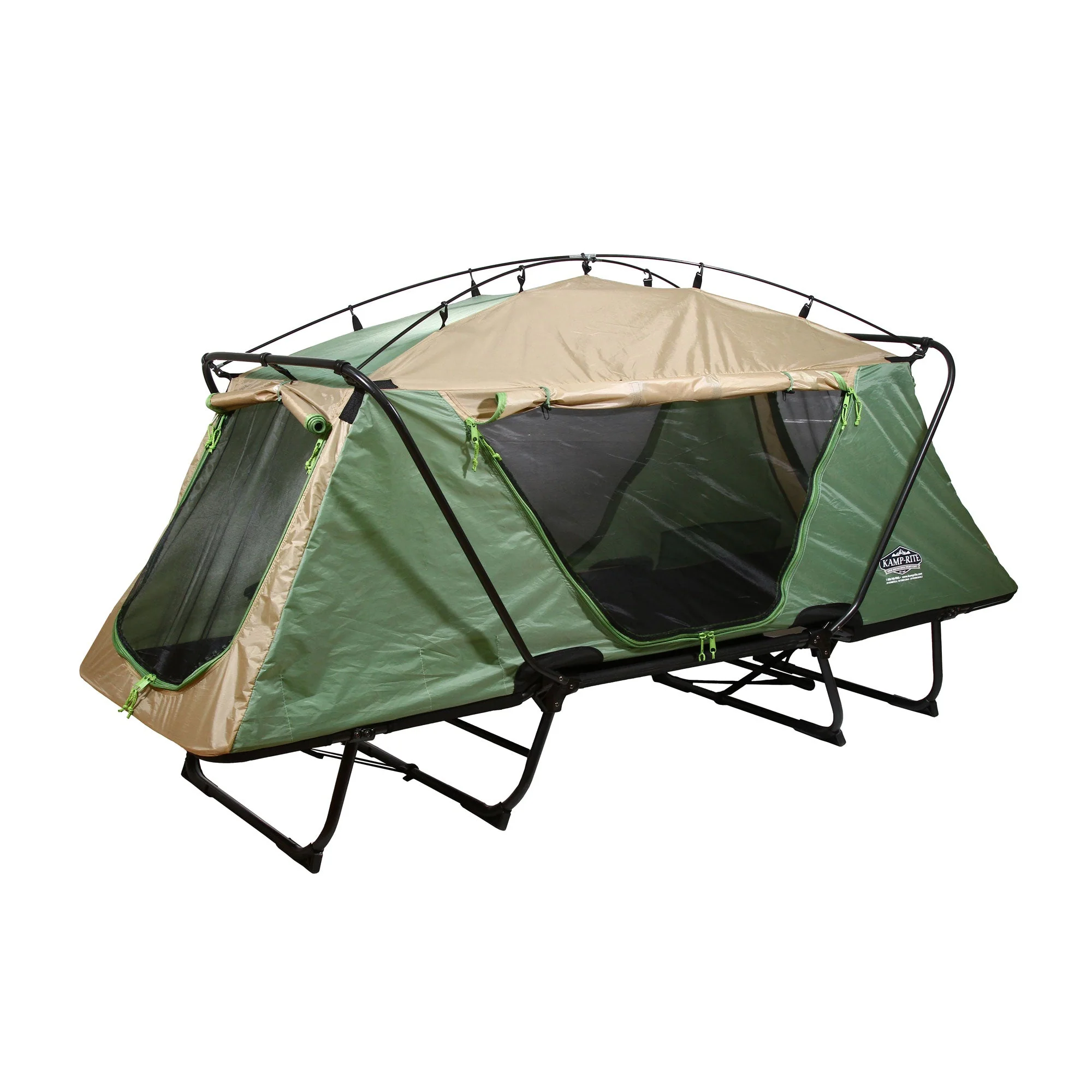 Kamp-Rite Oversize Portable Versatile Cot, Chair, & Tent, Green/Tan (2 Pack) - Image 2