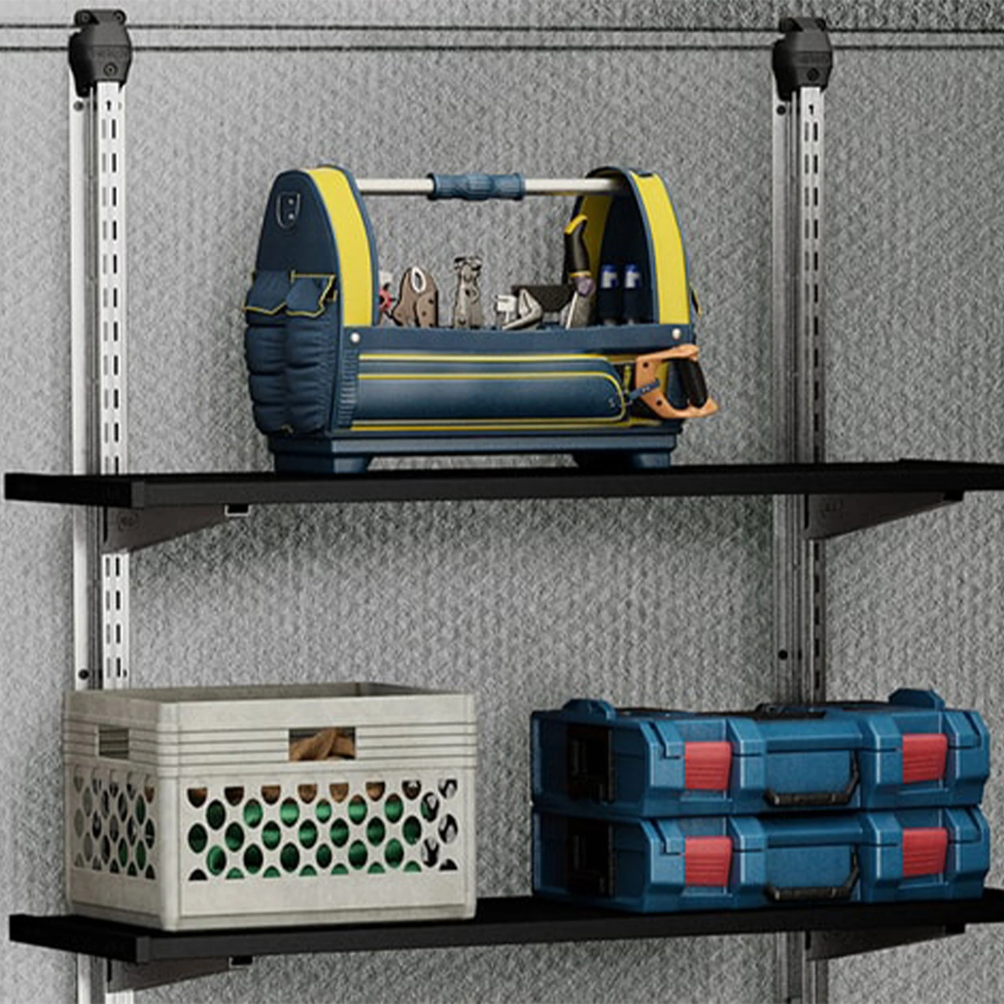Keter 40 Inch All Weather Steel Reinforced Utility Storage Shed Shelf Kit, Black - Image 7