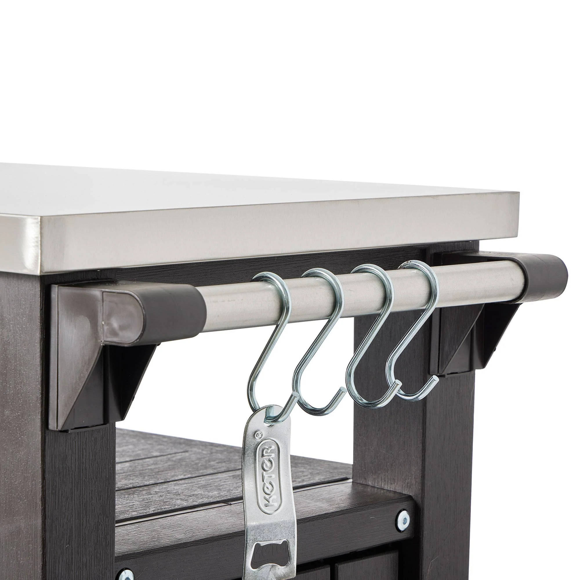Keter Unity 40 Gal Grilling Bar Cart with Westwood 150 Gal Storage Deck Box - Image 11