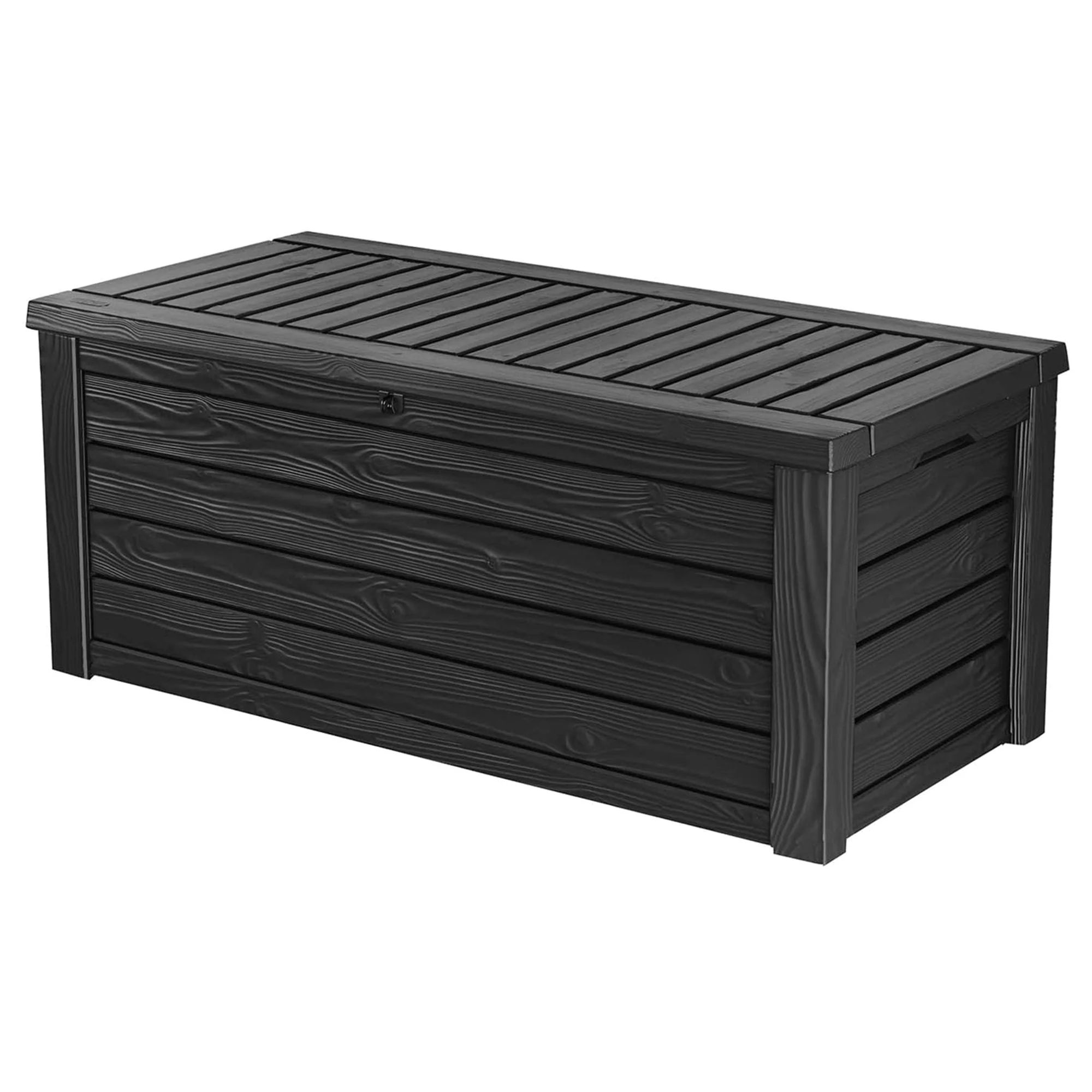 Keter Westwood Outdoor 150 Gal Deck Storage Box for Yard Tools, Grey (2 Pack) - Image 2