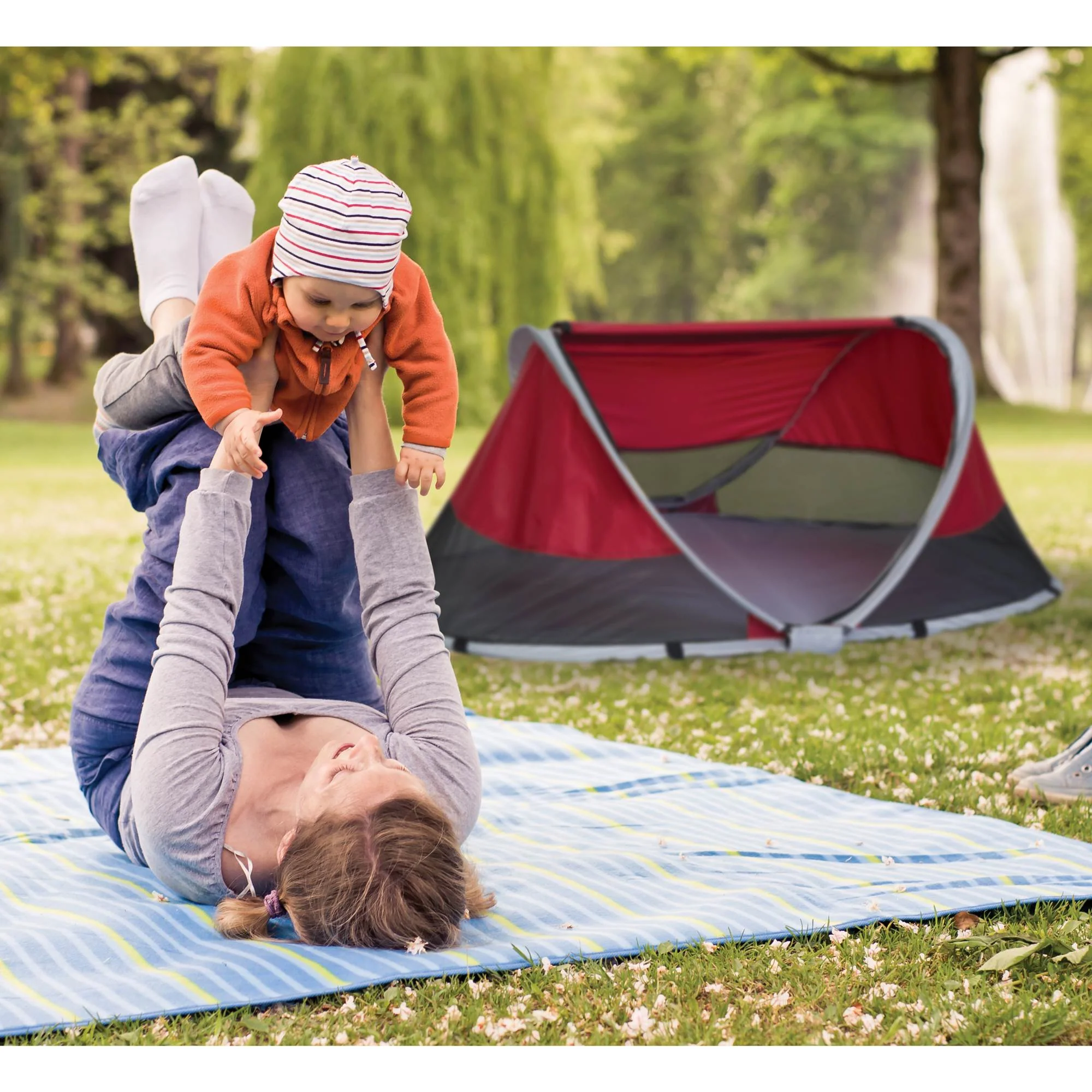 KidCo PeaPod Portable Toddler Travel Bed & Storage Bag, Cranberry (2 Pack) - Image 3