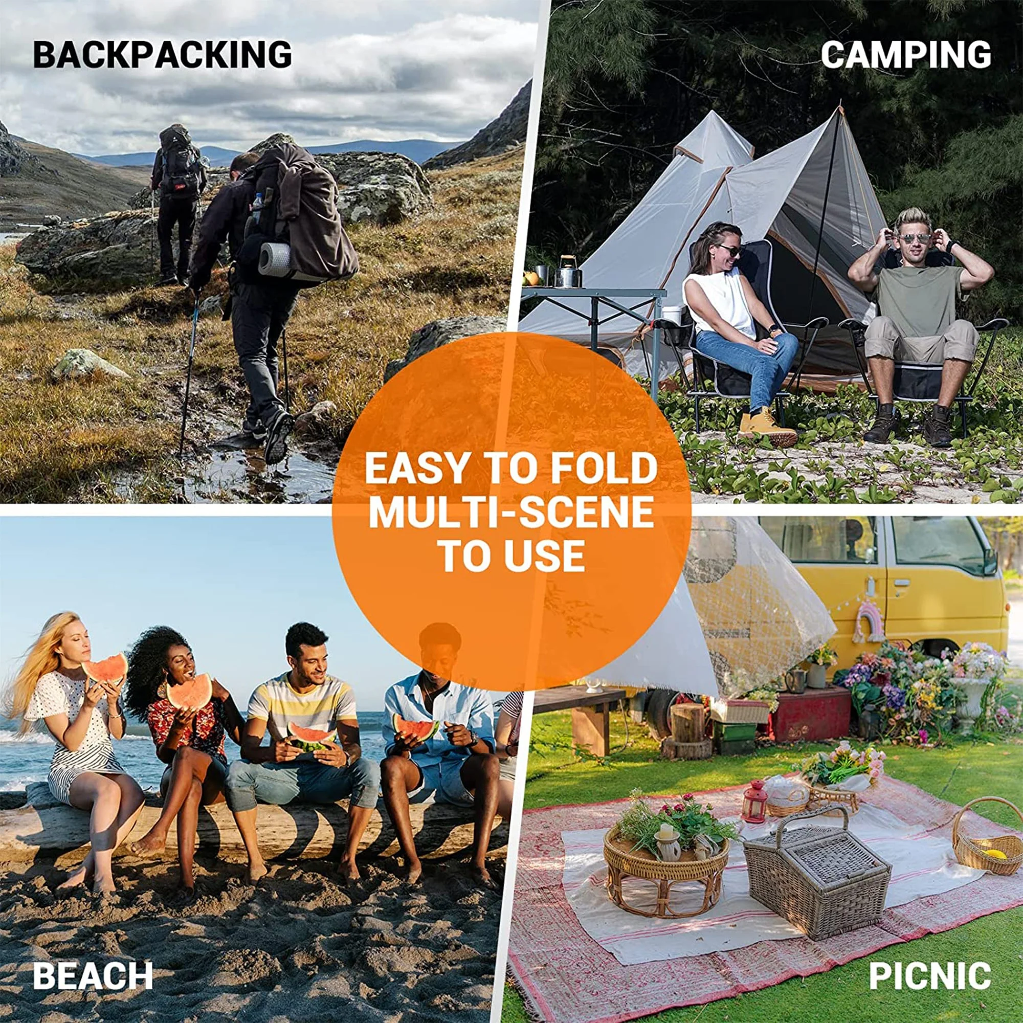 KingCamp Lightweight Highback Camping Chair with Cupholder & Pocket, Black/Grey - Image 9