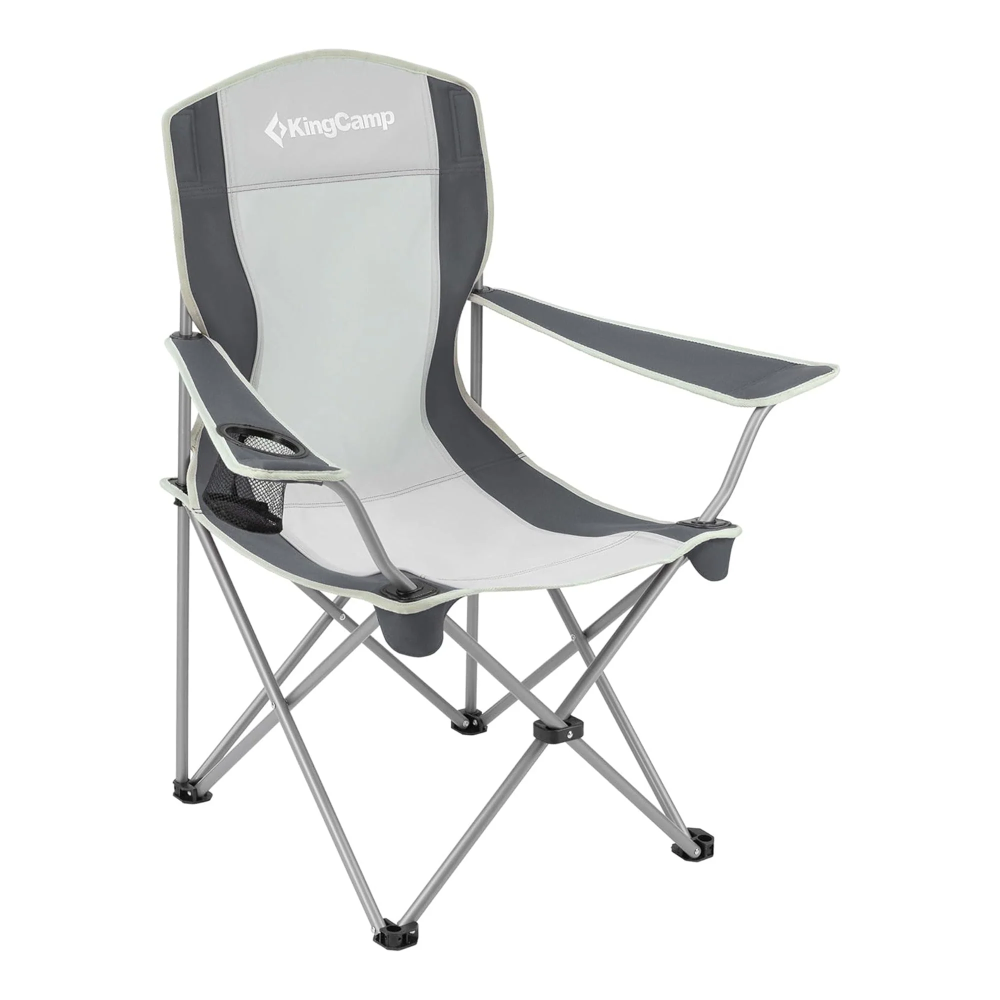 KingCamp Portable Folding Chair with Mesh Cup Holder and Carry Bag, Black/Gray (2 Pack) - Image 9