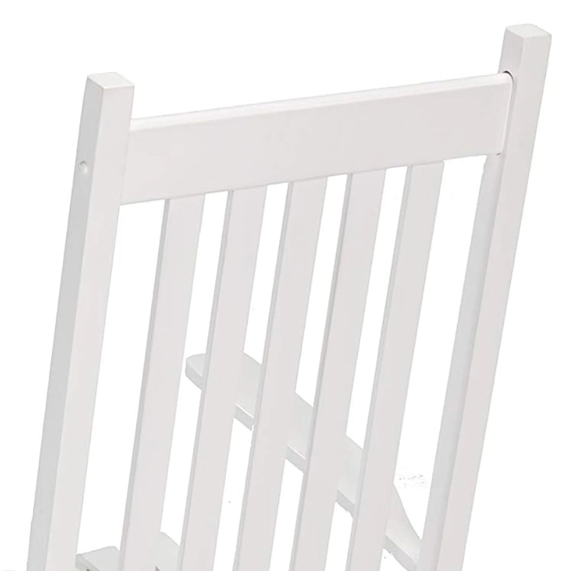 Knollwood Mission Style Timeless Kiln-dried Hardwood Porch Rocking Chair, White - Image 8