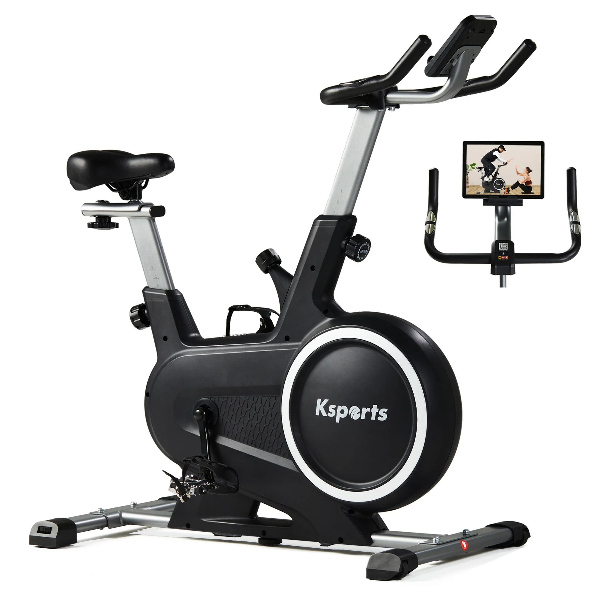 Ksports Home Magnetic Resistance Exercise Stationary Workout Bike w/ LCD Screen - Image 2