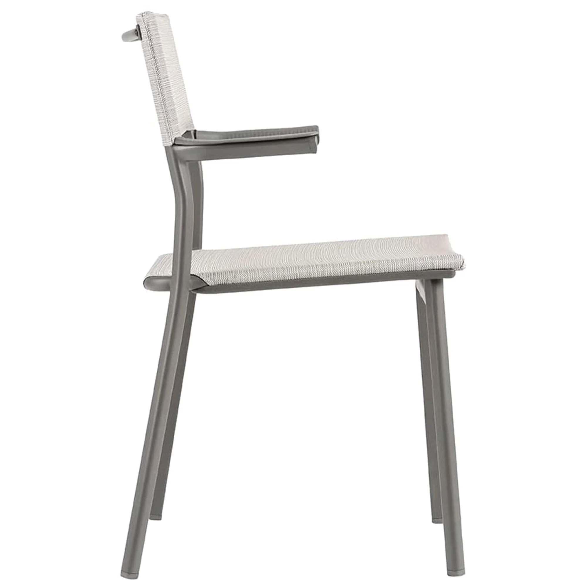 Lafuma Batyline Duo ORON Outdoor Dining Armchair, Titanium/Pebble (Set of 2) - Image 3