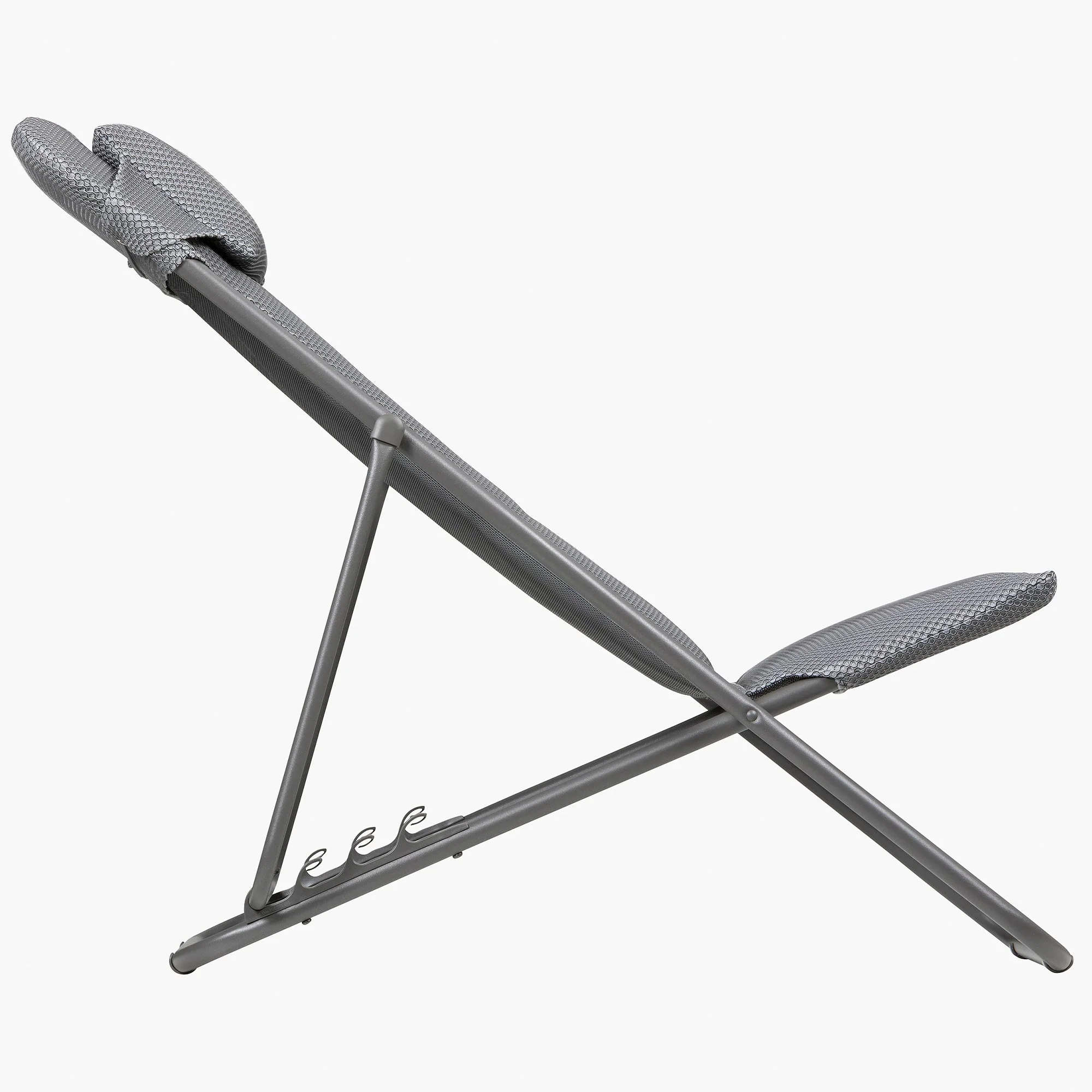 Lafuma Maxi Transat Plus Foam Padded Ultra Compact Foldable Sling Chair, Silver - Image 2