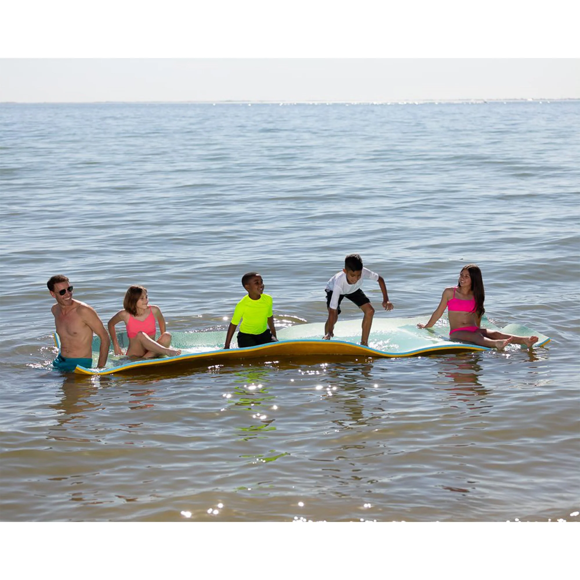 Lagoon Lounge 5 x 12 Foot Family Lake or Pool Water Floating Lounge Mat, Teal - Image 2
