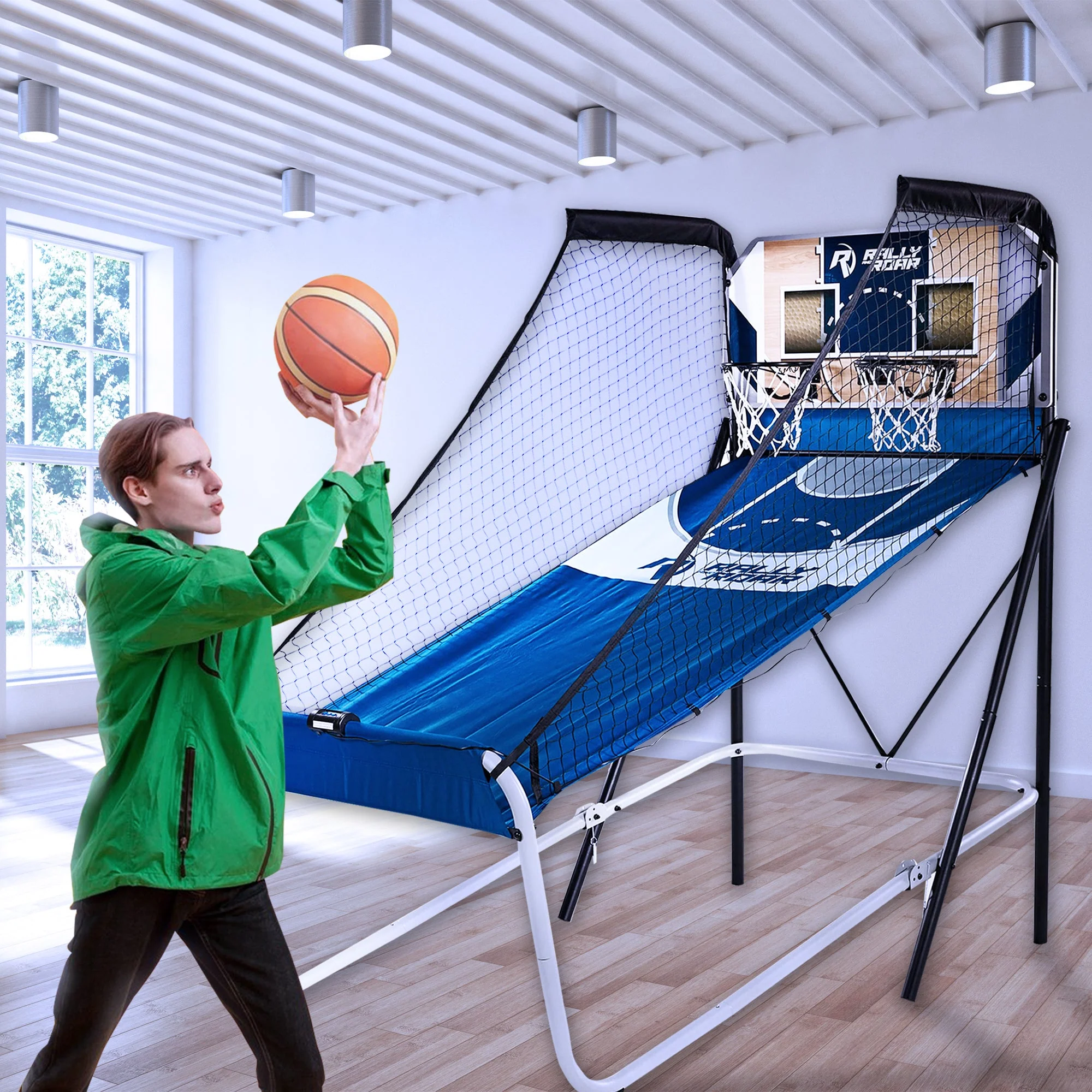 Lancaster Gaming Company Rally and Roar Premium Home Dual Shot Basketball Game - Image 10