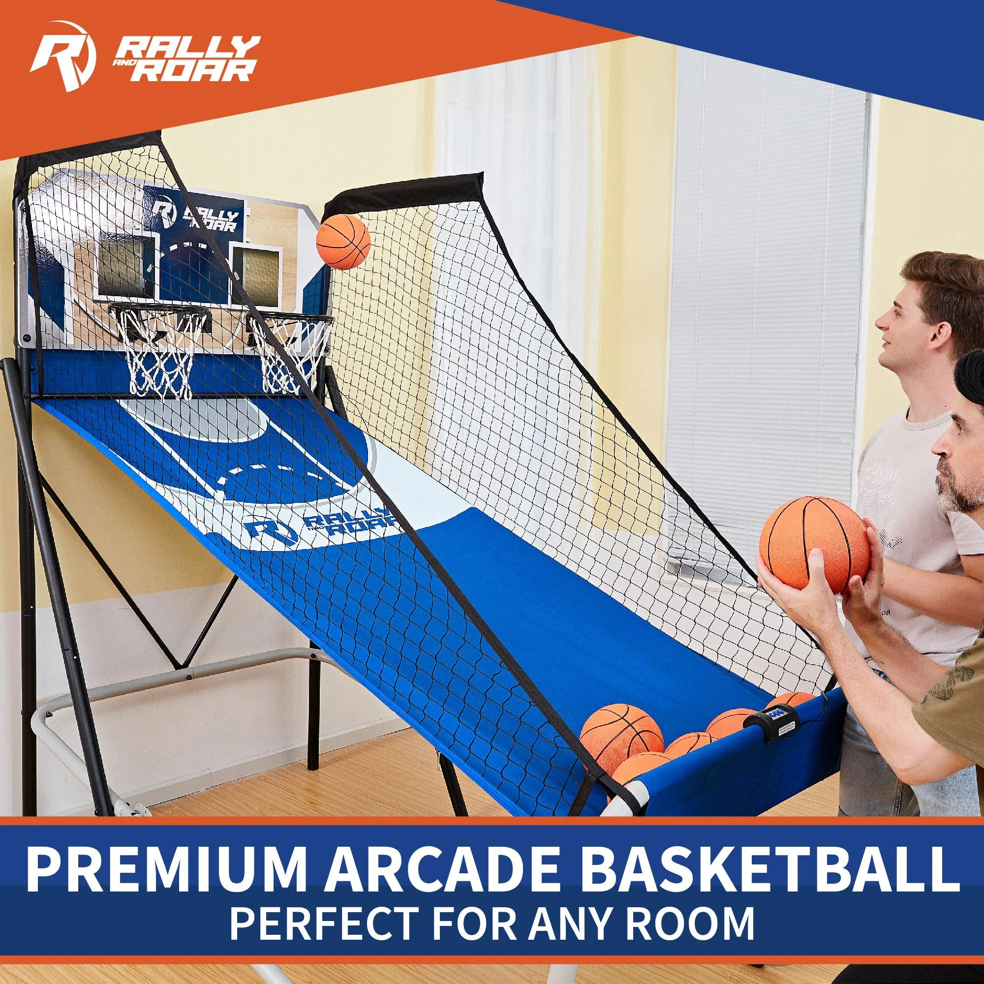 Lancaster Gaming Company Rally and Roar Premium Home Dual Shot Basketball Game - Image 7