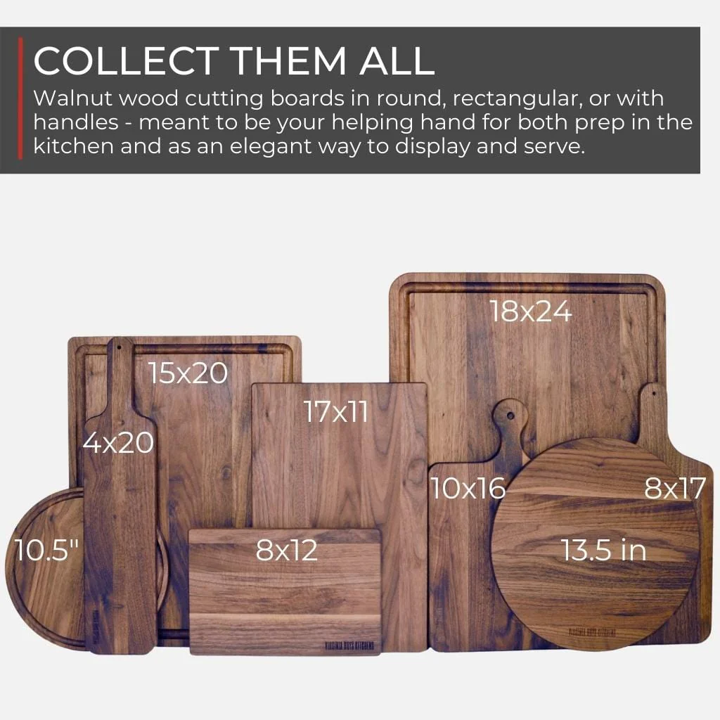 Large Round Walnut Wood Charcuterie Board - Image 9