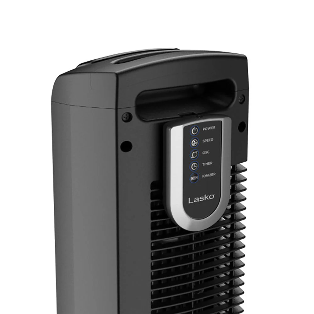 Lasko 36 In 3 Speed Oscillating Tower Fan with Remote Control and Ionizer, Black - Image 2