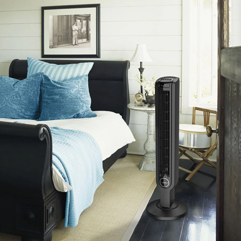 Lasko 36 In 3 Speed Oscillating Tower Fan with Remote Control and Ionizer, Black - Image 5