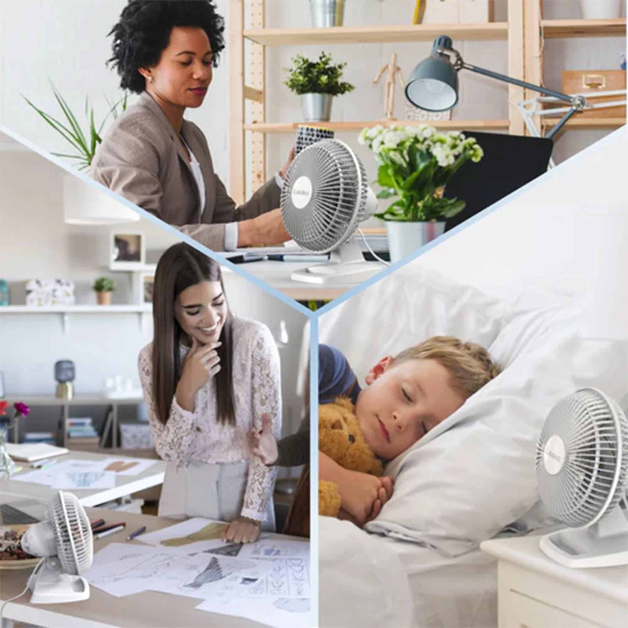 Lasko 6 Inch 2002W 2 Speed Personal Portable Table Fan with Storage Tray, White - Image 6