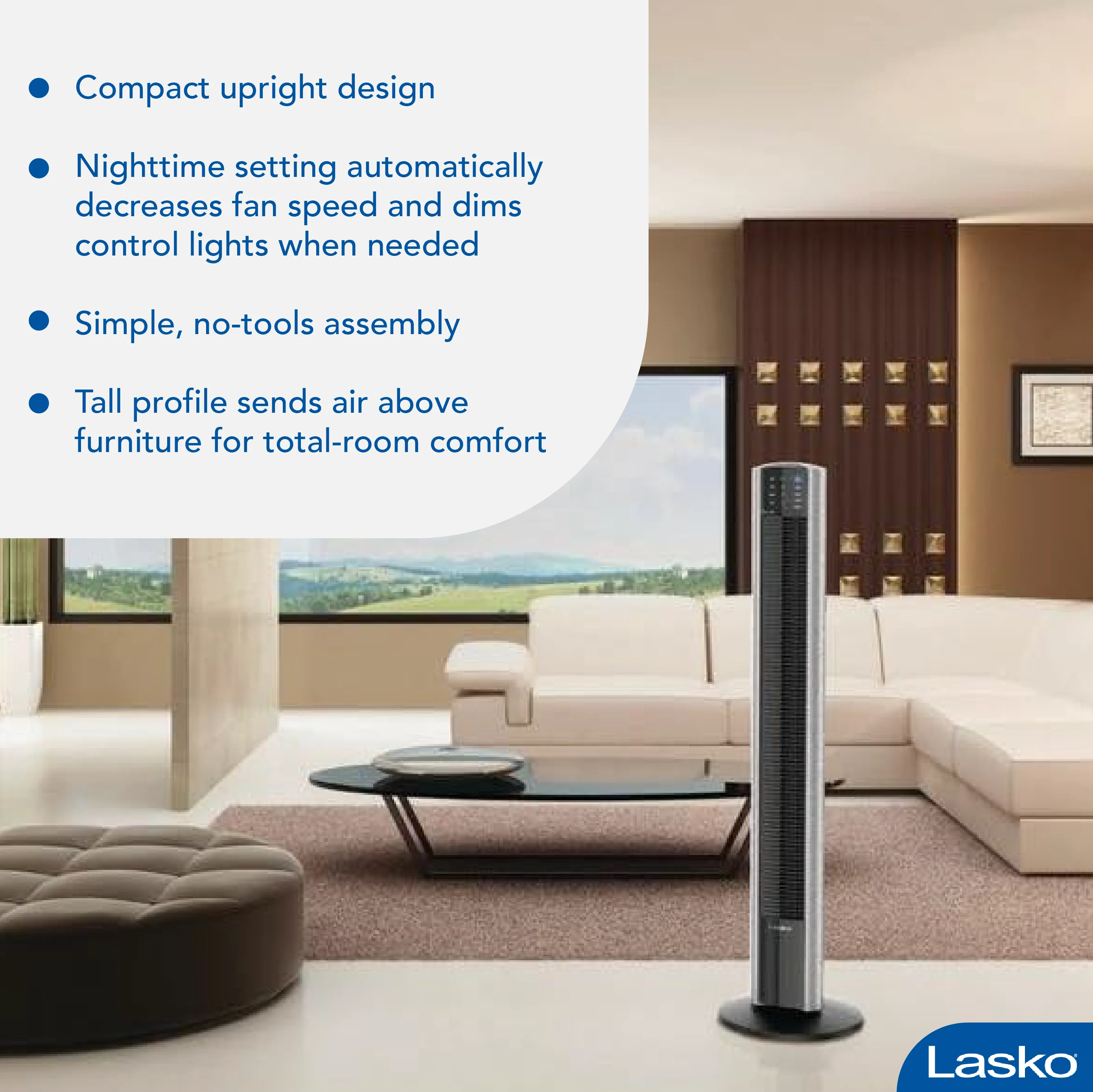 Lasko XtraAir 48 In. Tower Home Fan Air Ionizer with Remote Control (2 Pack) - Image 3