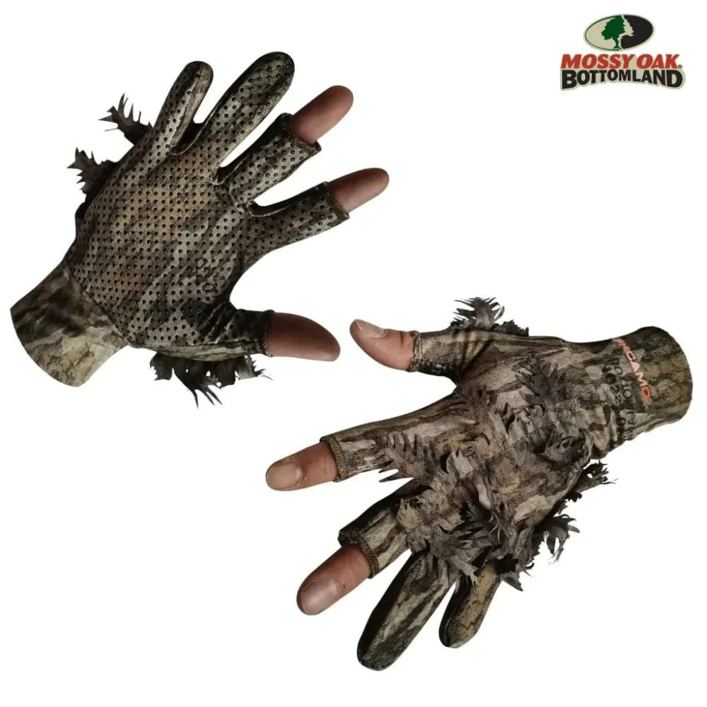 Leafy Camo Gloves in Mossy Oak and Realtree - Fingerless or Touchscreen Tips - Image 11