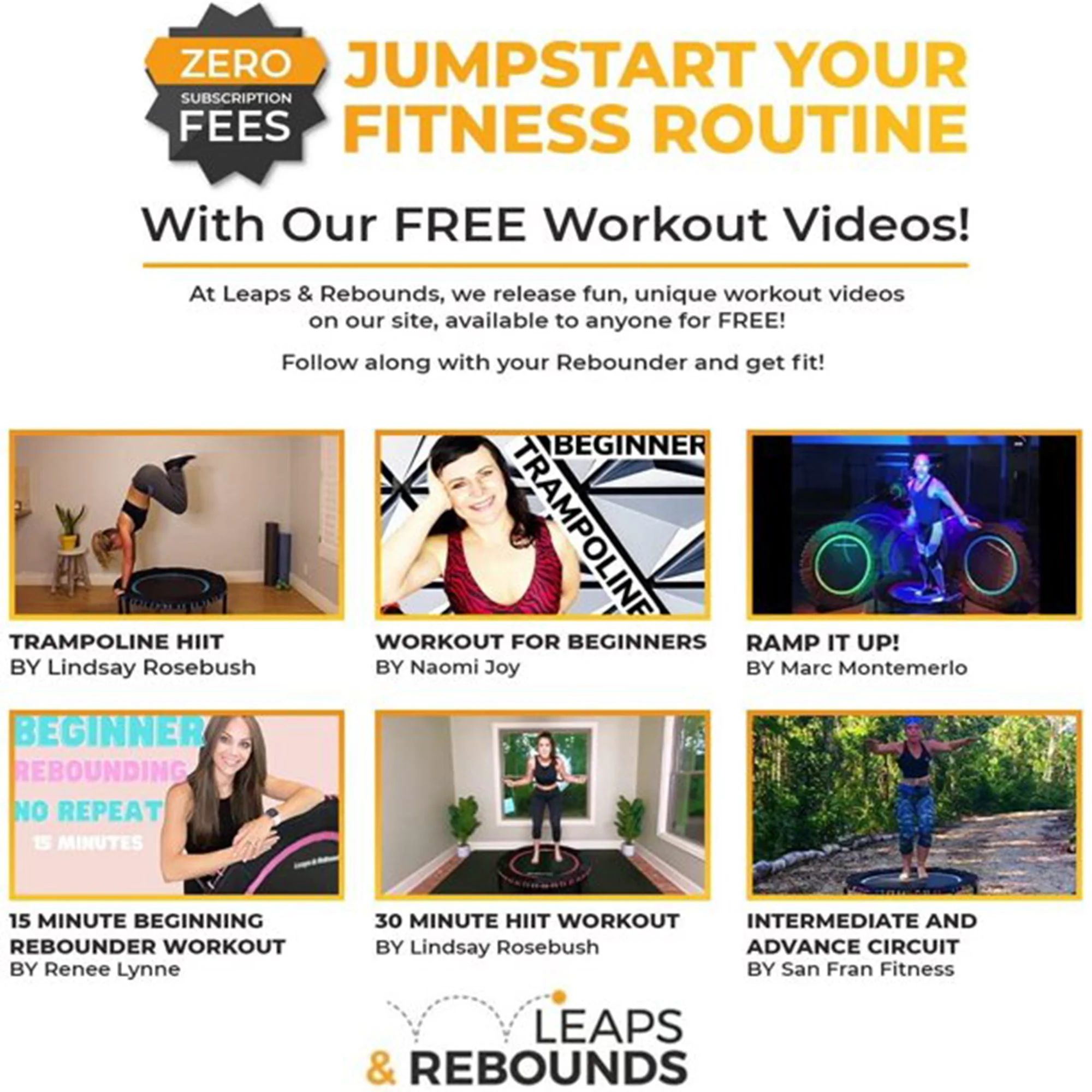 LEAPS & REBOUNDS 40" Mini Fitness Trampoline & Rebounder Gym Equipment, Blue - Image 9