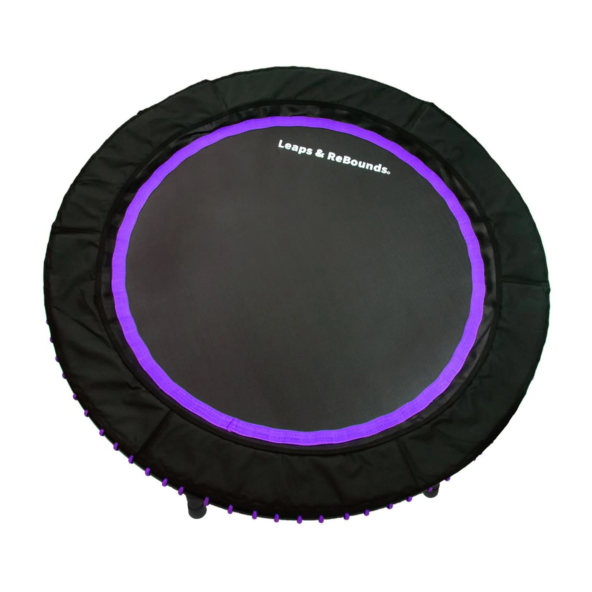 LEAPS & REBOUNDS 48" Adjustable Stability Bar w/ 48" Fitness Trampoline, Purple - Image 3