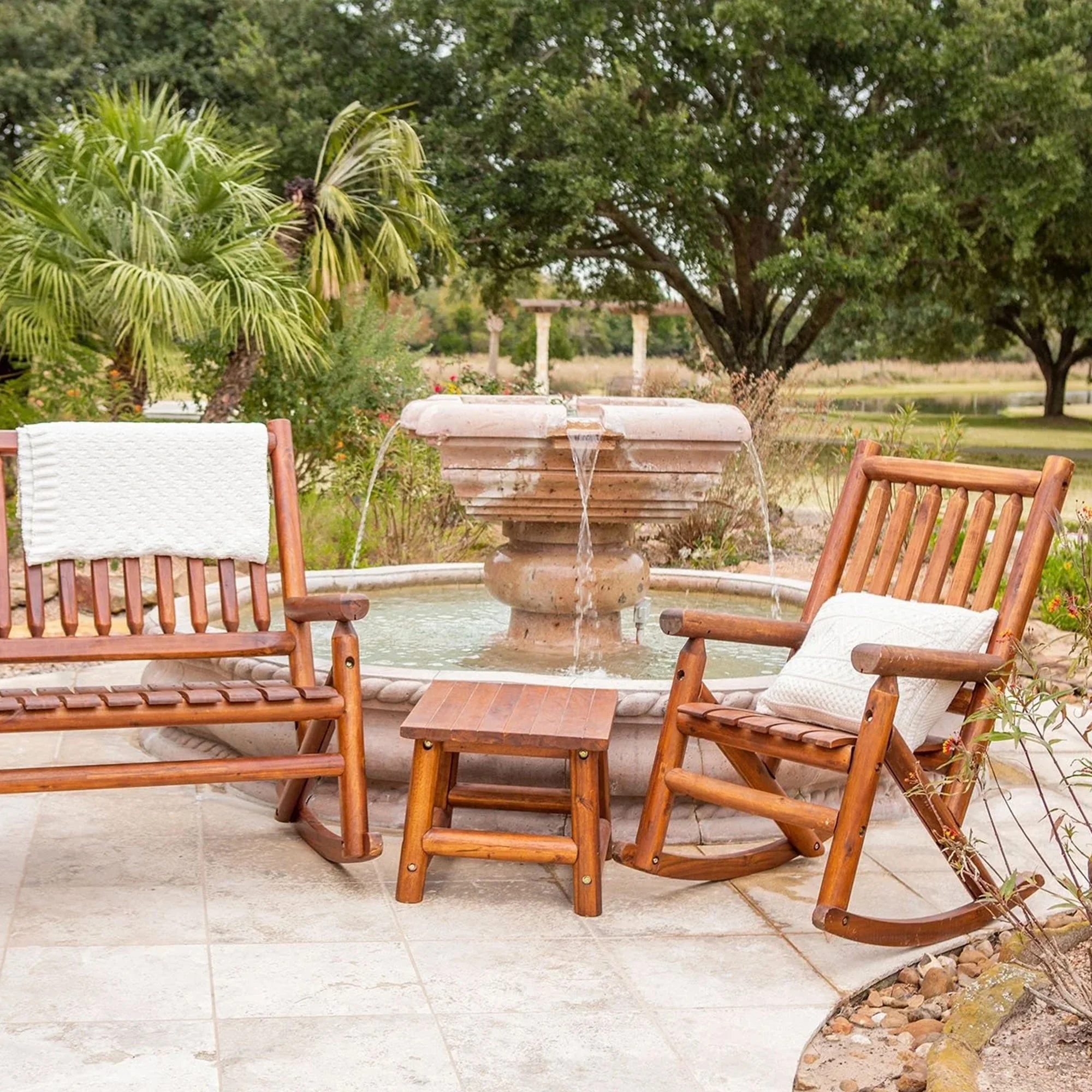 Leigh Country Porch Rocking Chair with Z Frame Design and Contoured Seating - Image 7