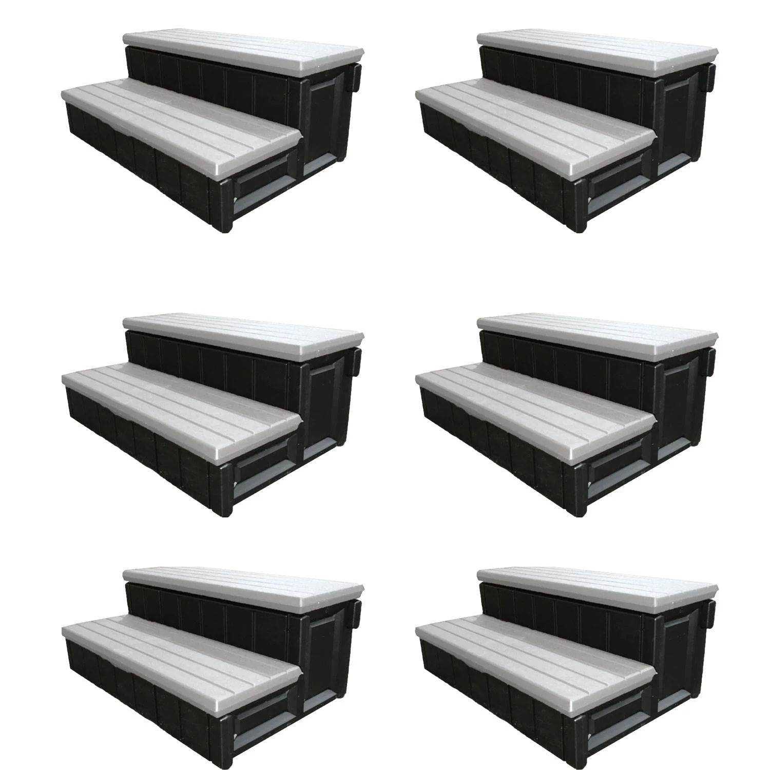 Leisure Accents 36 Inch Long Deluxe Spa Hot Tub Steps, Gray and Black (6 Pack) - Image 3