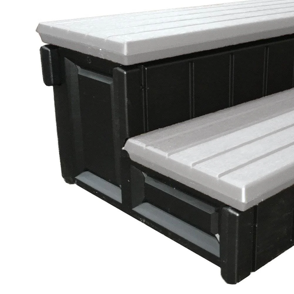 Leisure Accents 36 Inch Long Spa Hot Tub Storage Steps, Gray (2 Pack) - Image 3