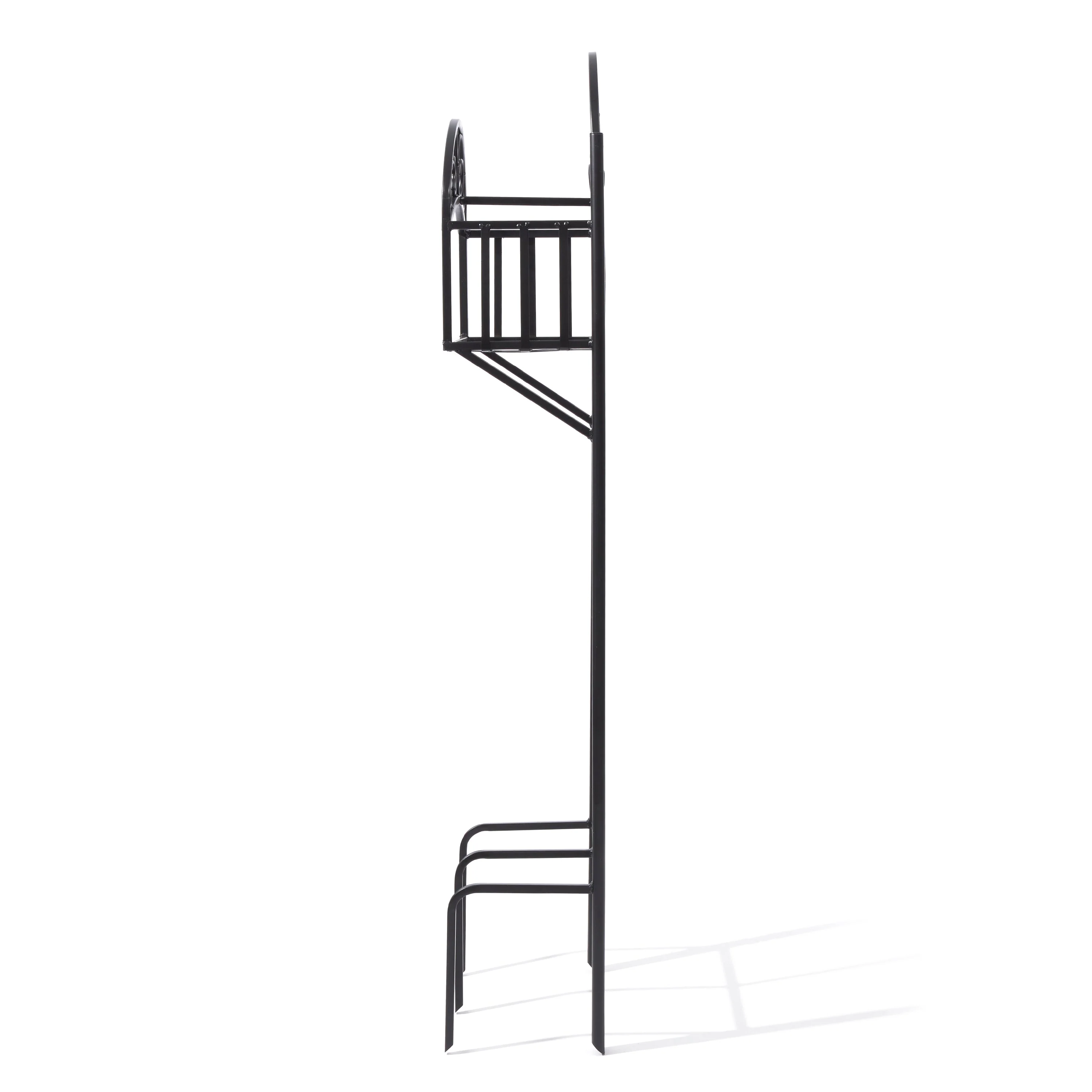 Liberty Garden 5-Prong Gauge Steel Scroll Water Hose Stand with Storage Shelf - Image 3