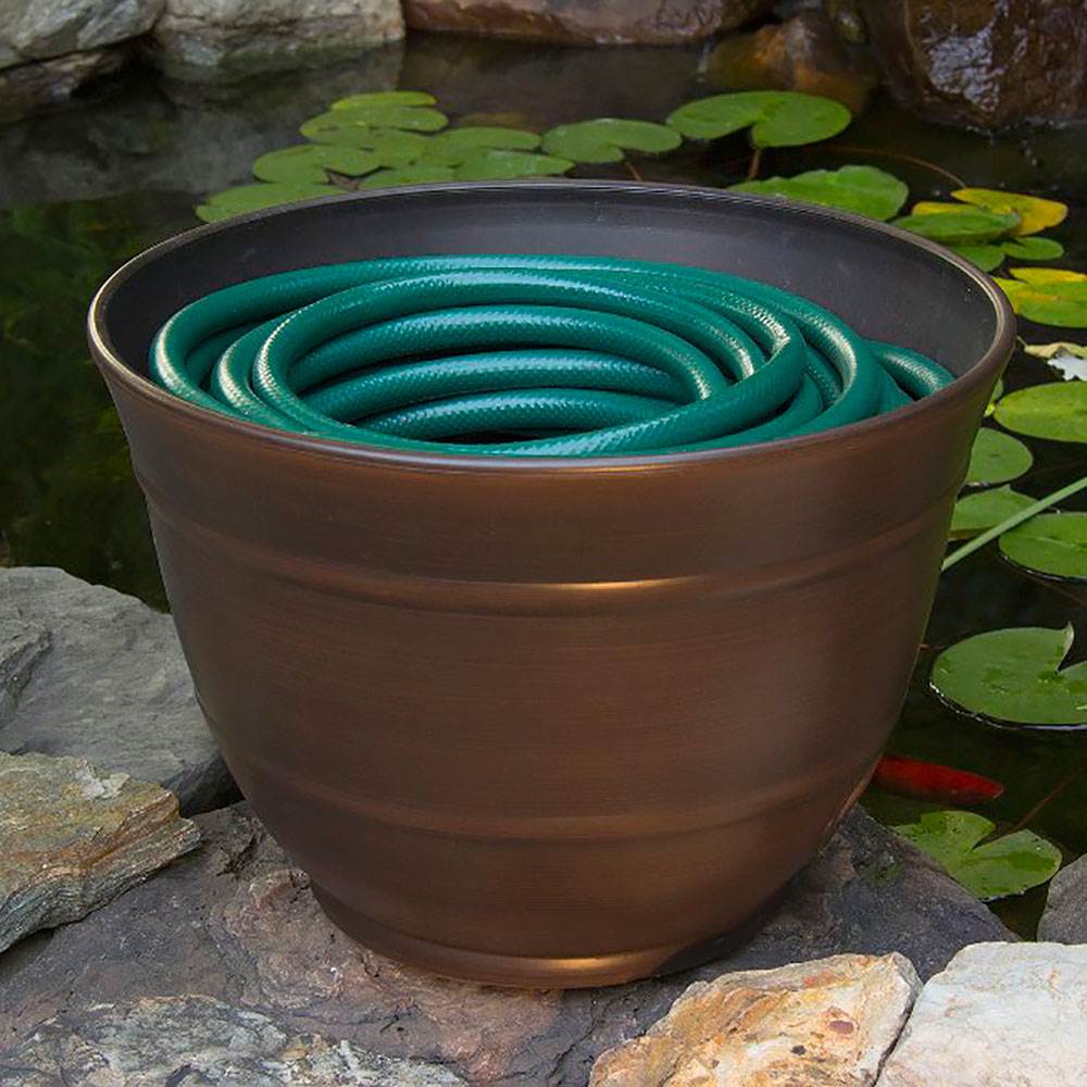 Liberty Garden LBG1924 Banded High Density Resin Hose Holder Pot with Drainage - Image 3