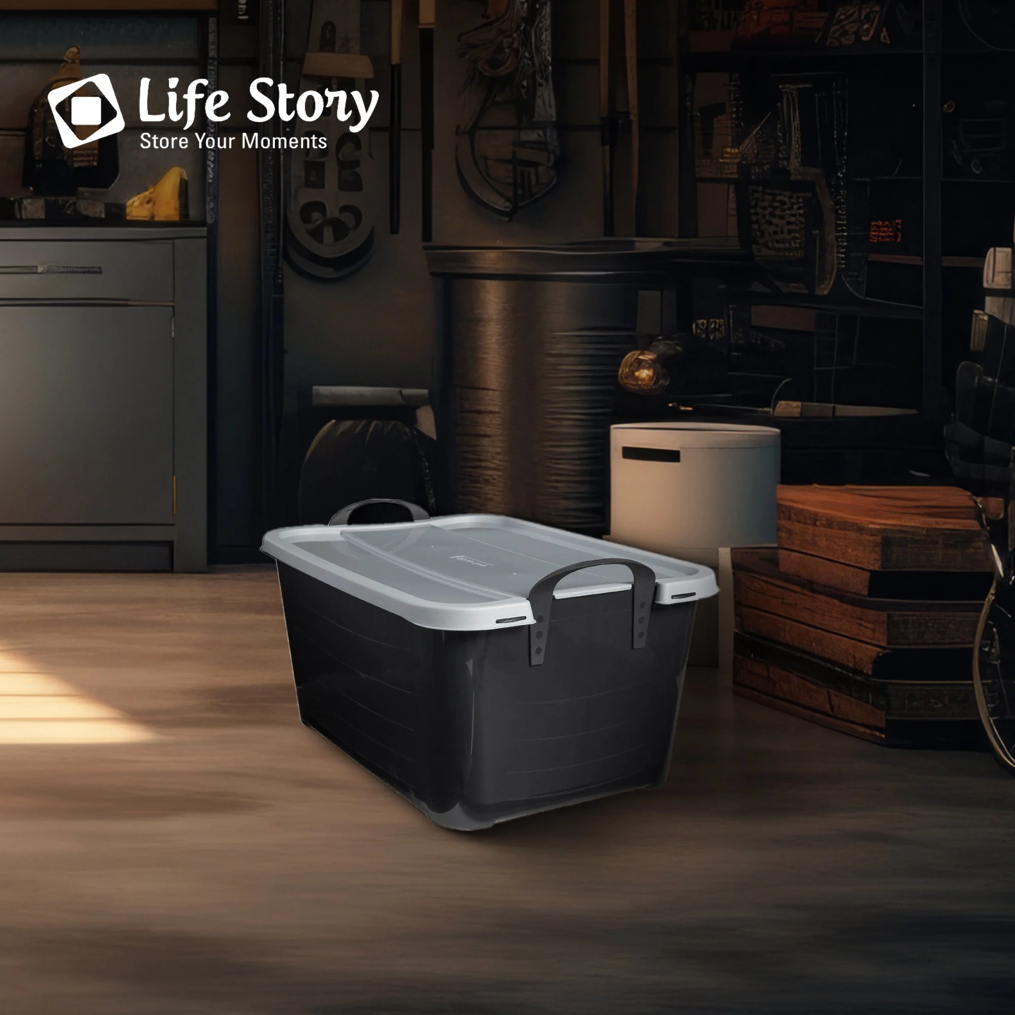 Life Story 55 Quart Stackable Storage Bin, Heavy Duty Lidded Container, 18 Pack - Image 4