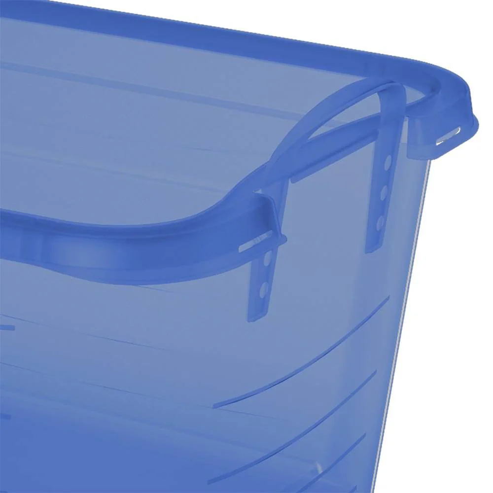 Life Story 55 Quart Stackable Storage Bin, Light Duty Container, Blue, 6 Pack - Image 6